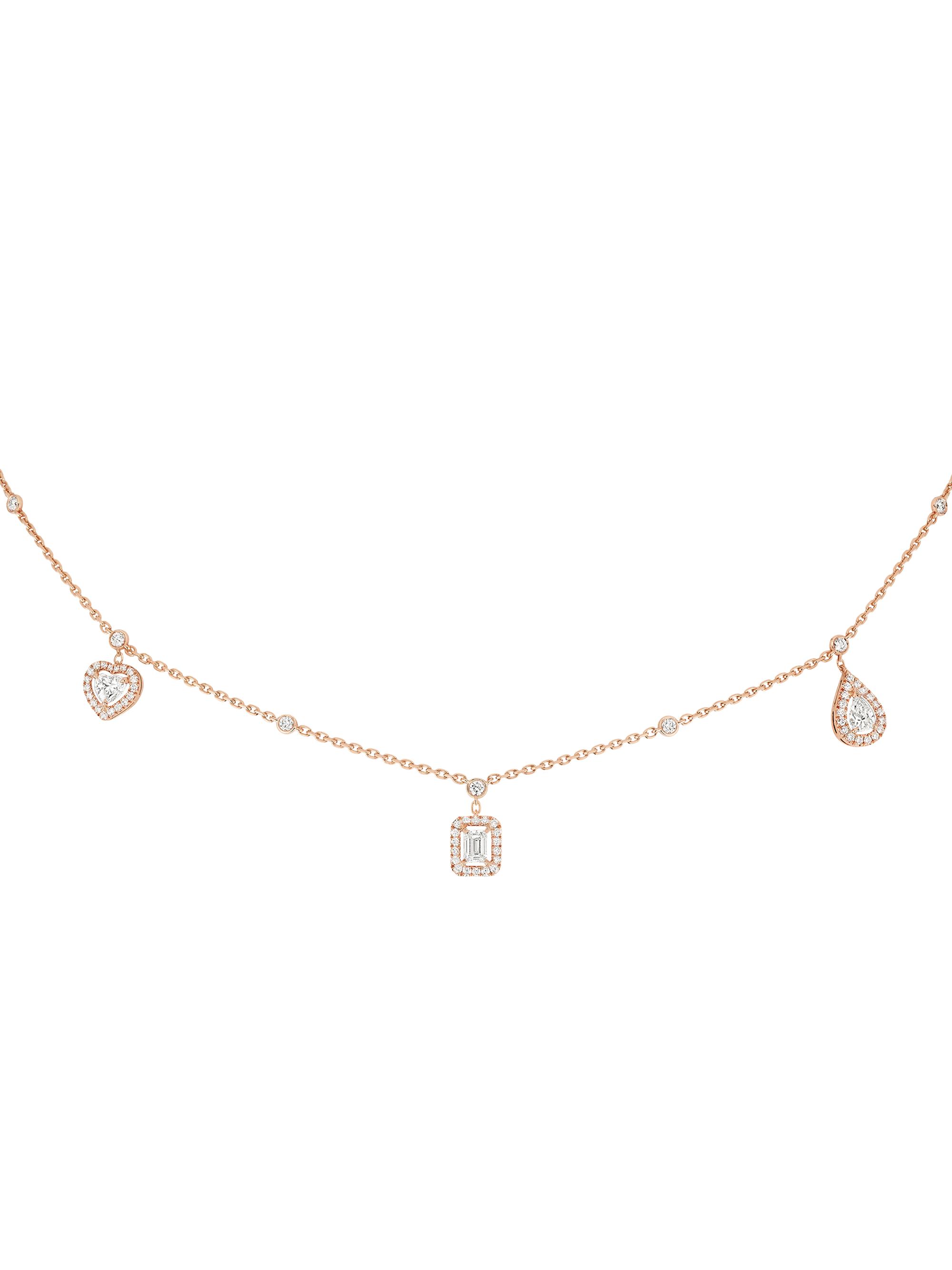 Messika Women's My Twin 18K Rose Gold & Diamond Charm Necklace - Pink Gold