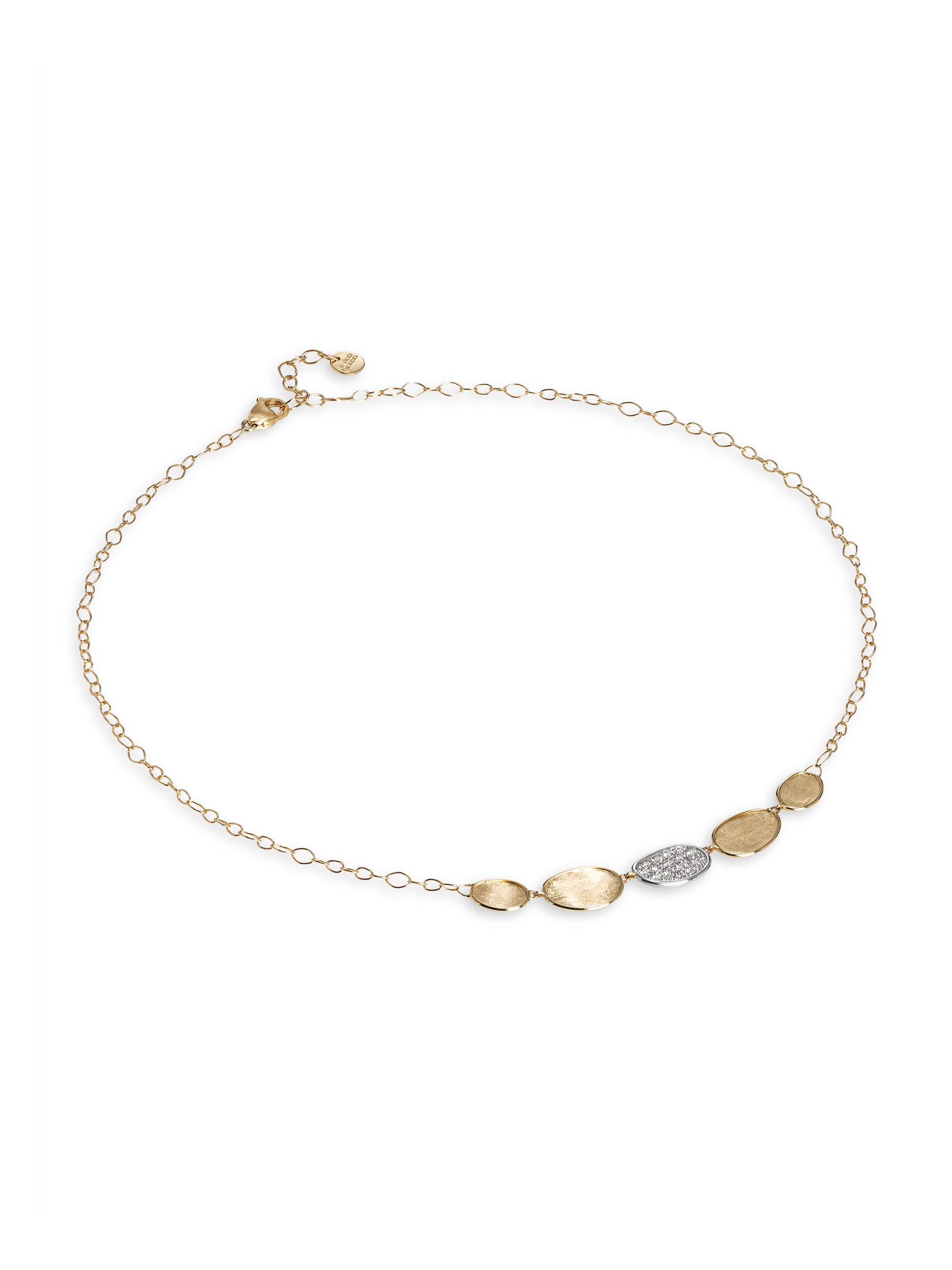 Marco Bicego Women's Lunaria Two-Tone 18K Gold & Diamond Petite 5-Station Necklace - Gold