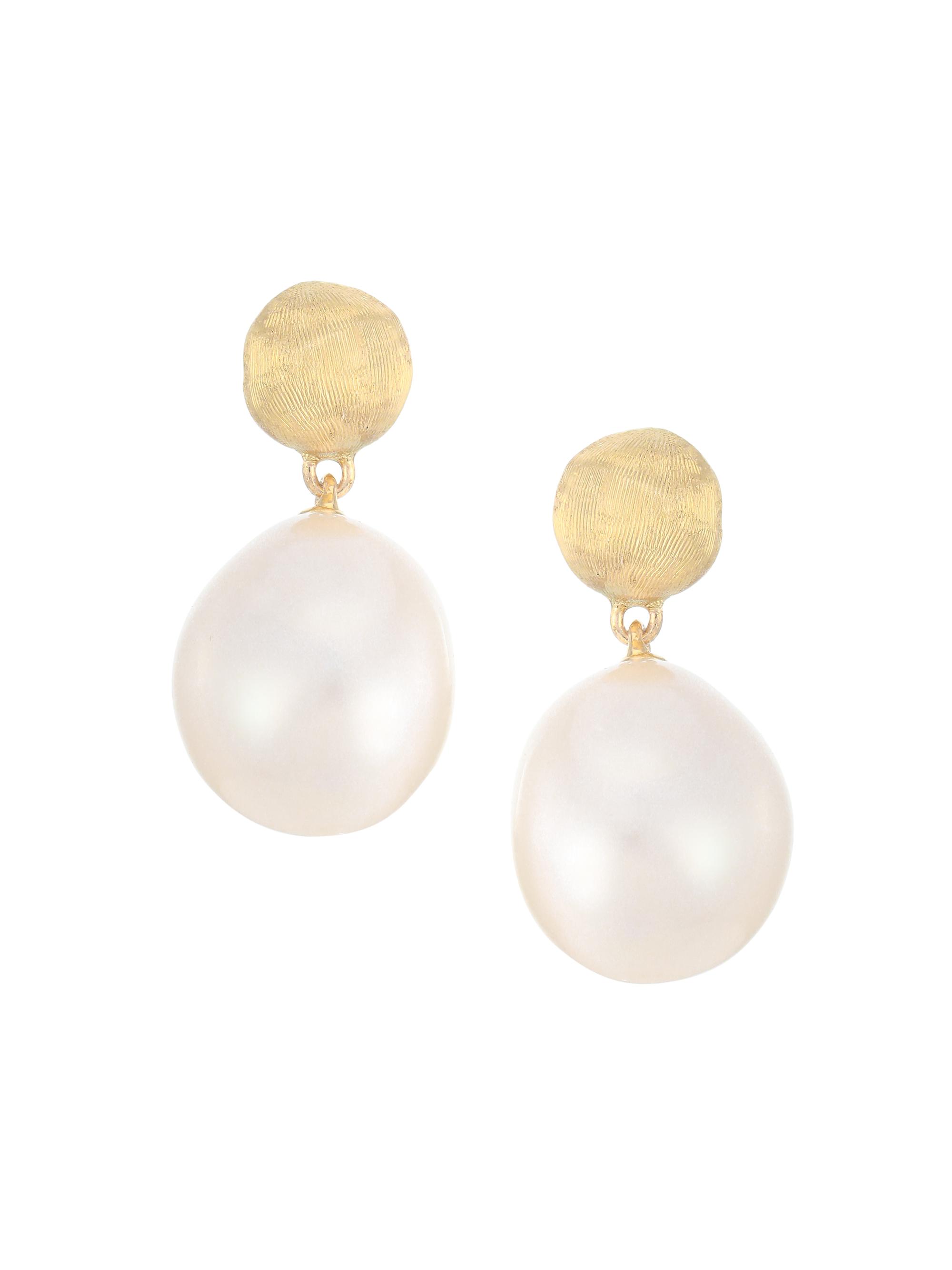Marco Bicego Women's Africa 18K Yellow Gold & Cultured Pearl Drop Earrings - Yellow Gold
