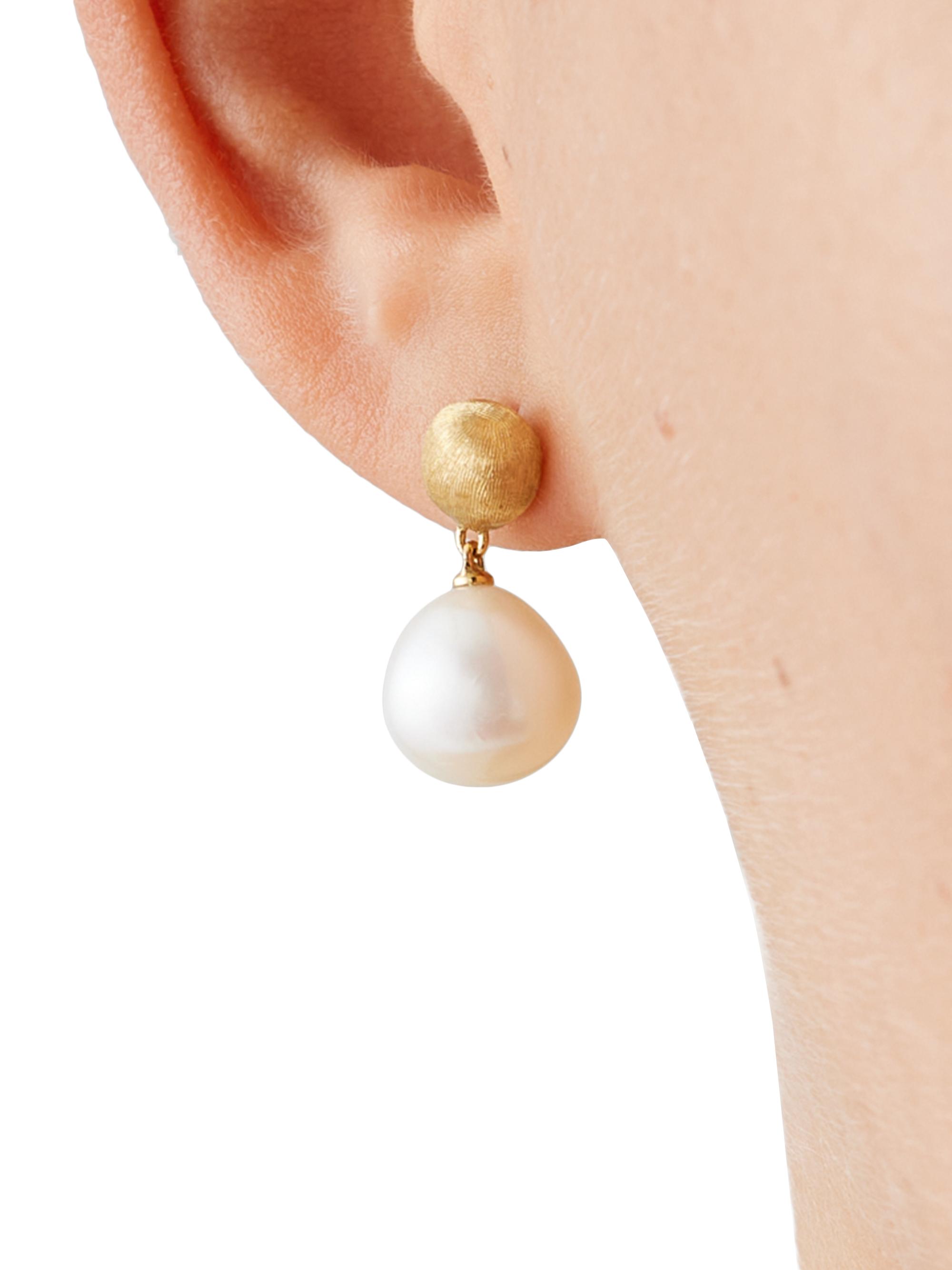 Marco 14kt gold and pearl hoop earrings