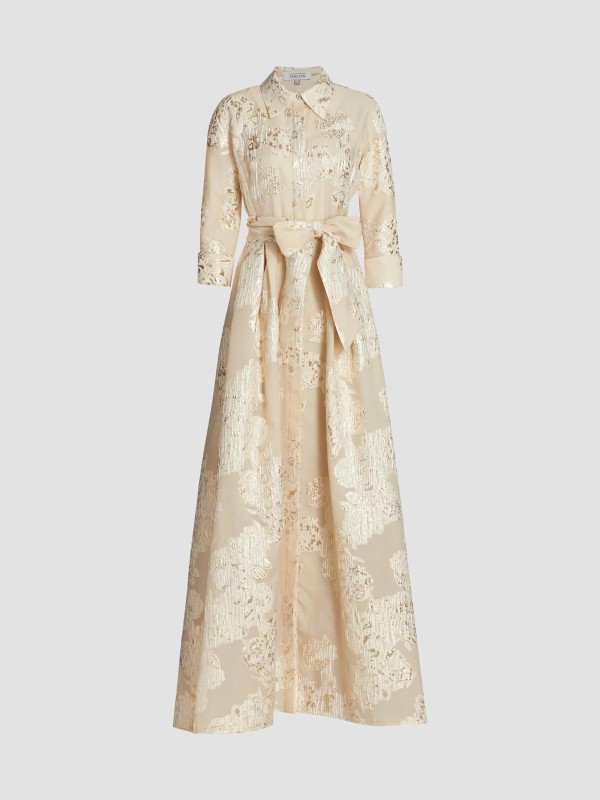 teri jon dresses Organza Jacquard A Line Gown Size 0 Polyester lining Rickie Freeman for Teri Jon