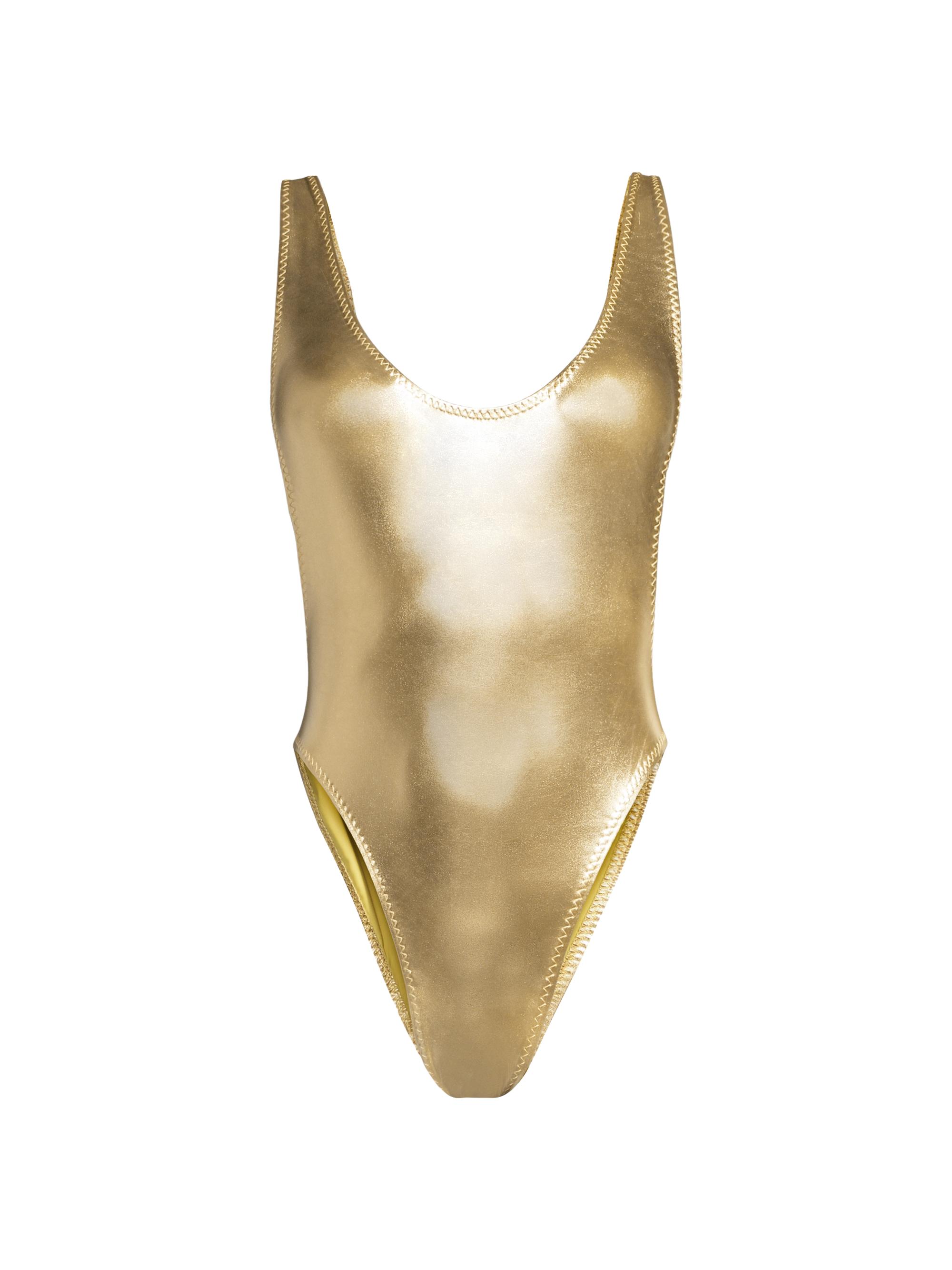Norma Kamali Women's Marissa One-Piece Swimsuit - Gold Foil