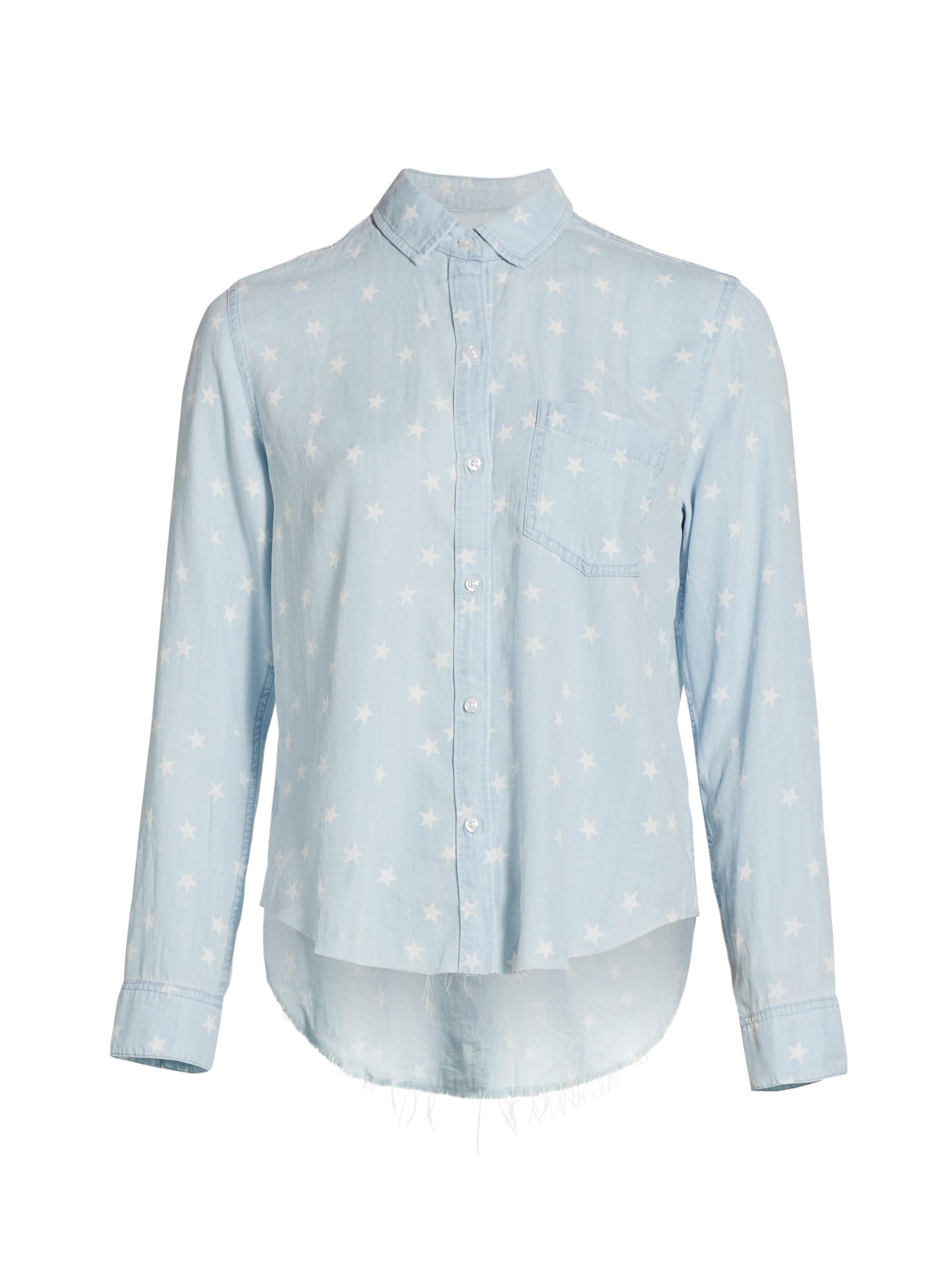 Rails Women's Ingrid Raw Star Print Denim Shirt - Light Vintage Stars