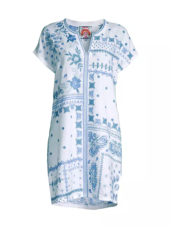 Nico Easy Floral Embroidered Tunic Dress