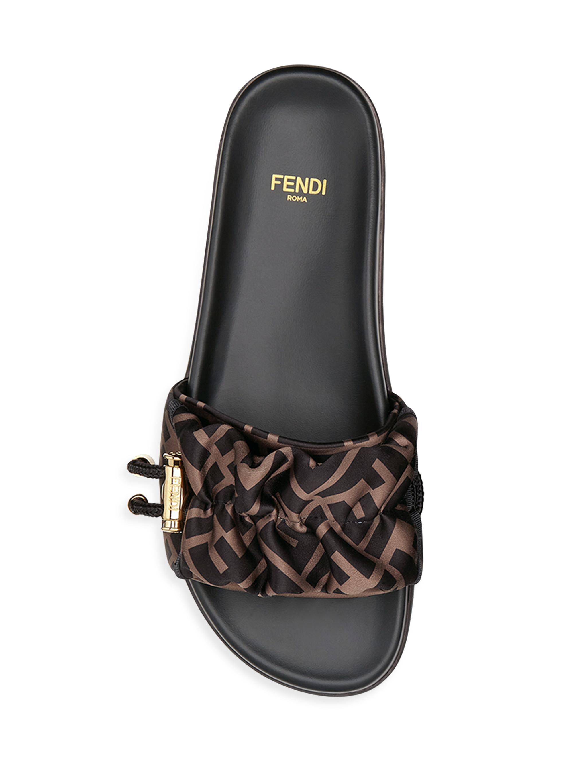 Fendi Logo Slide Sandals | Saks Fifth Avenue