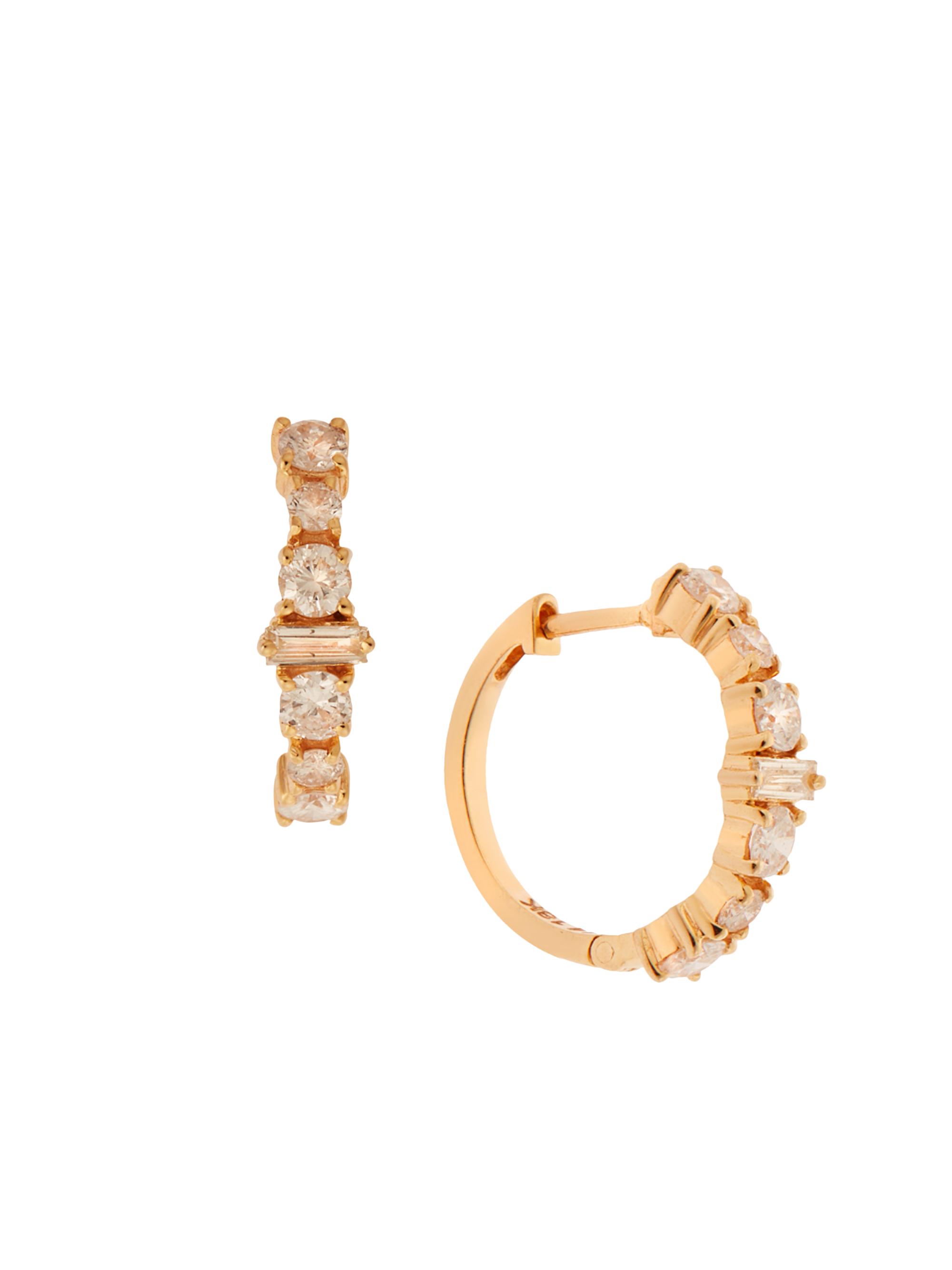 Ileana Makri Women's Cascade 18K Yellow Gold & Light Champagne Diamond Hoop Earrings - Yellow Gold