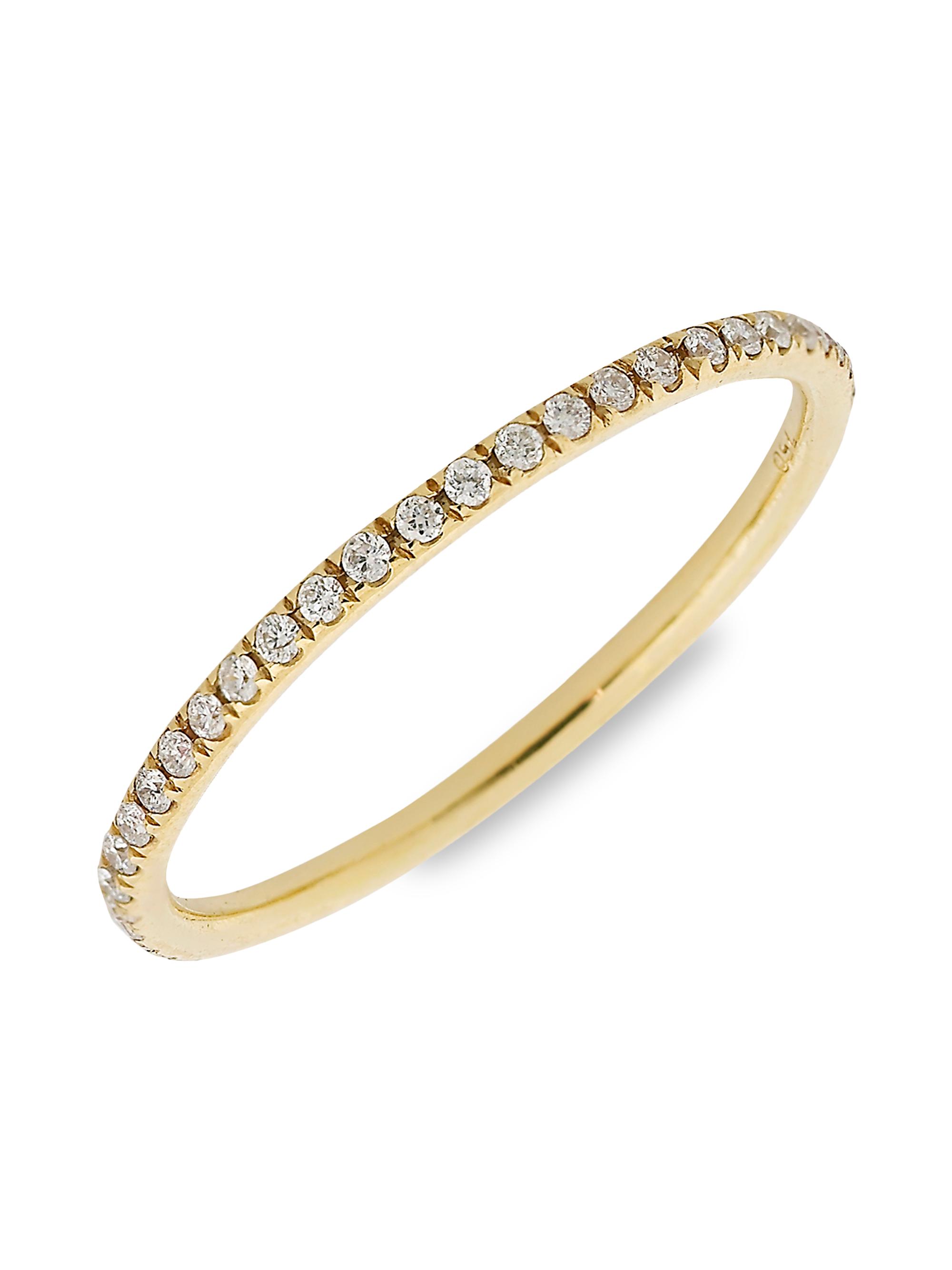 Ileana Makri Women's Classic 18K Yellow Gold & Diamond Thread Band Ring - Yellow Gold