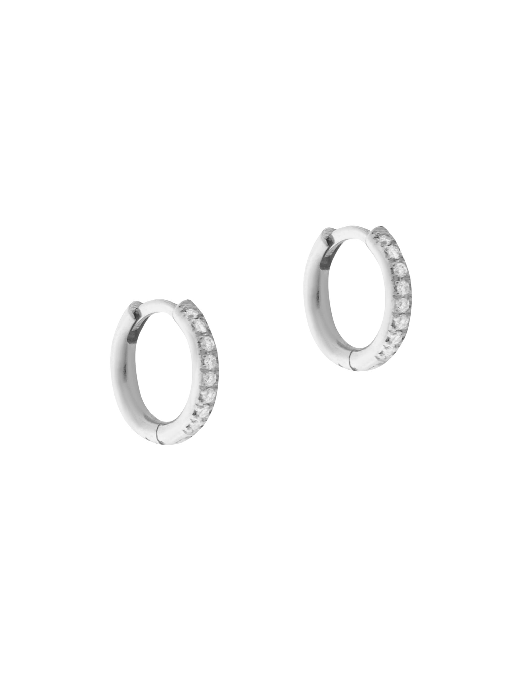 Ileana Makri Women's Classic 18K White Gold & Diamond Midi Hoop Earrings - White Gold