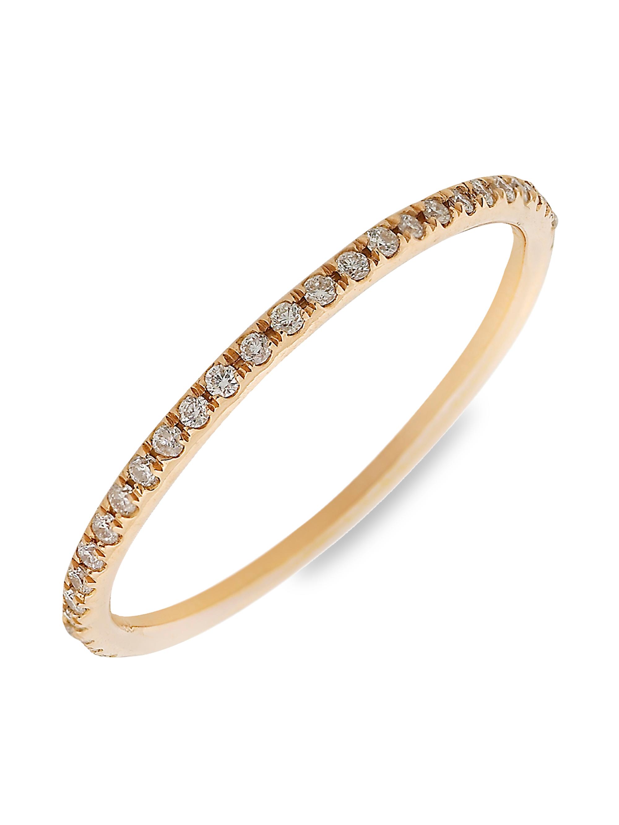 Ileana Makri Women's Classic 18K Rose Gold & Diamond Thread Band Ring - Rose Gold