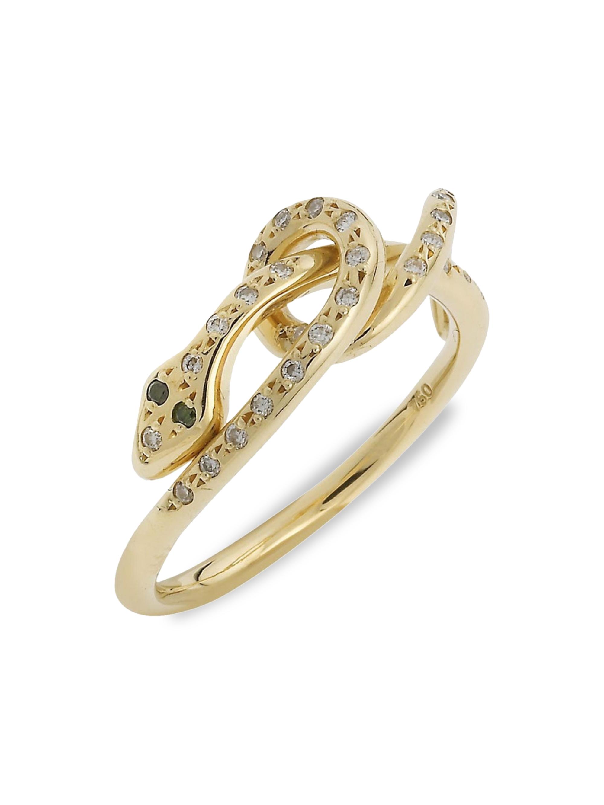 Ileana Makri Women's Snakes 18K Yellow Gold & Diamond Ring - Yellow Gold