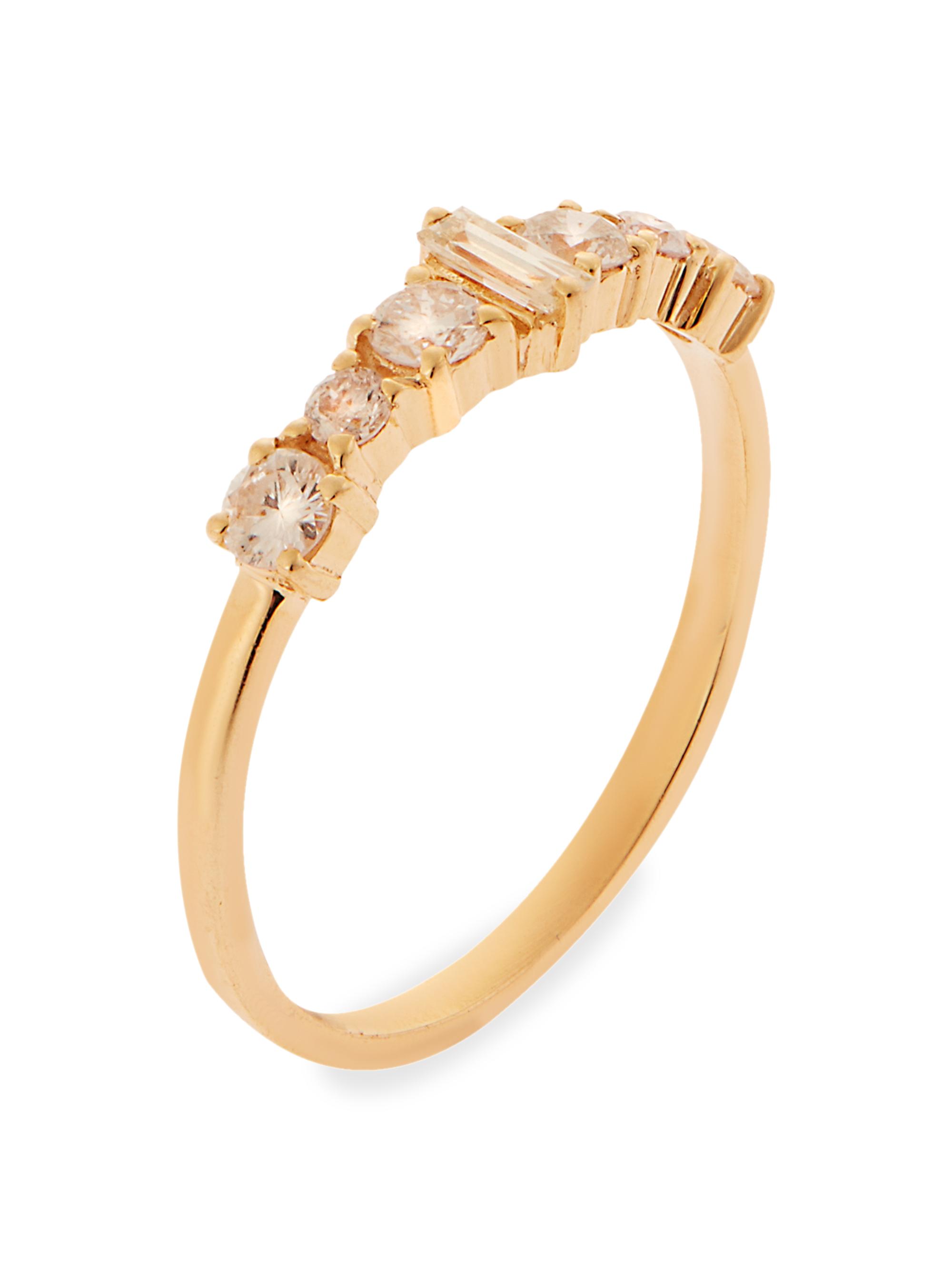 Ileana Makri Women's Cascade 18K Yellow Godl & Light Champagne Diamond Ring - Yellow Gold