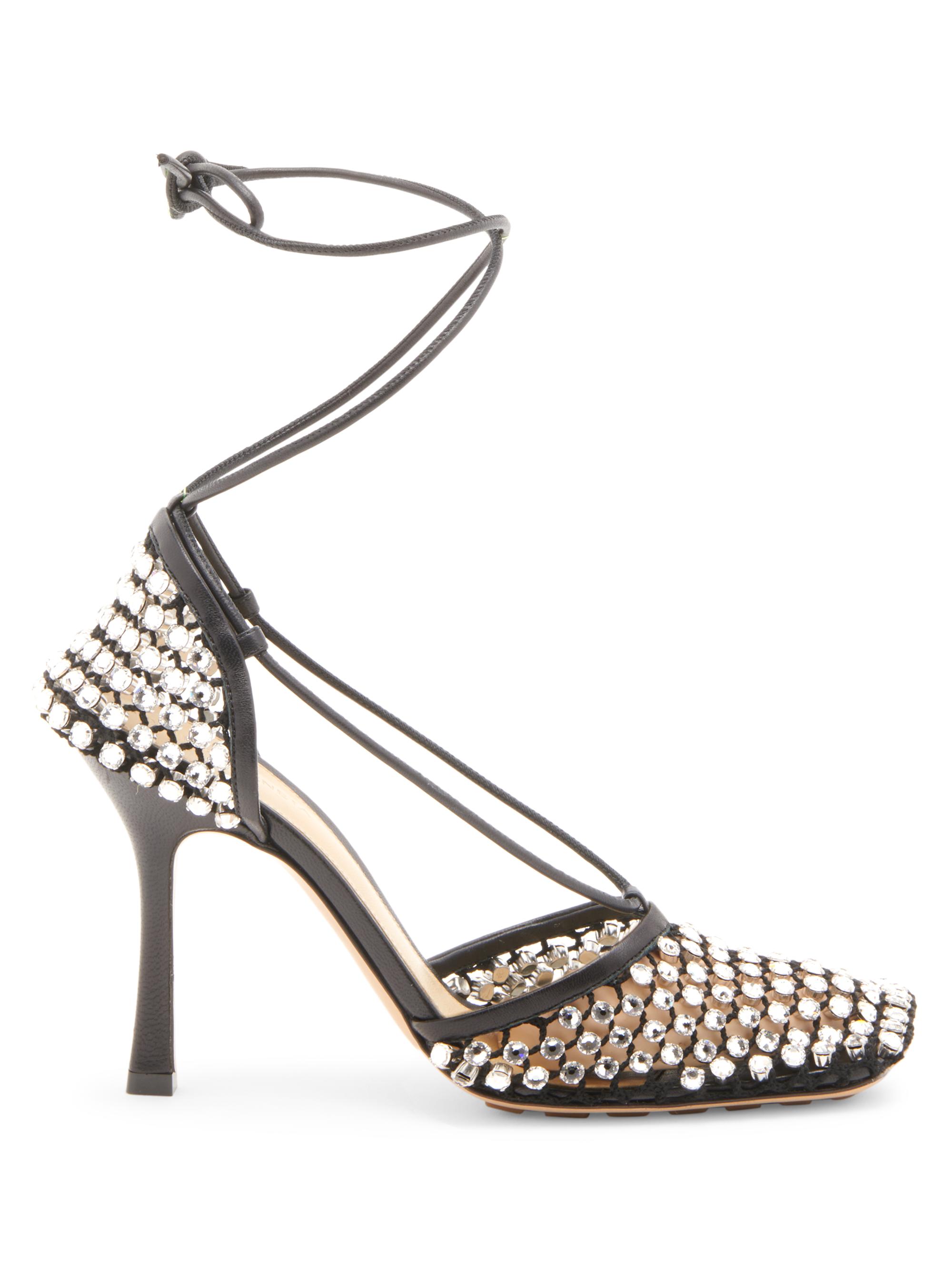 Bottega Veneta Women's Wardrobe 02 90MM Stretch Sparkle Pump Sandals - Black