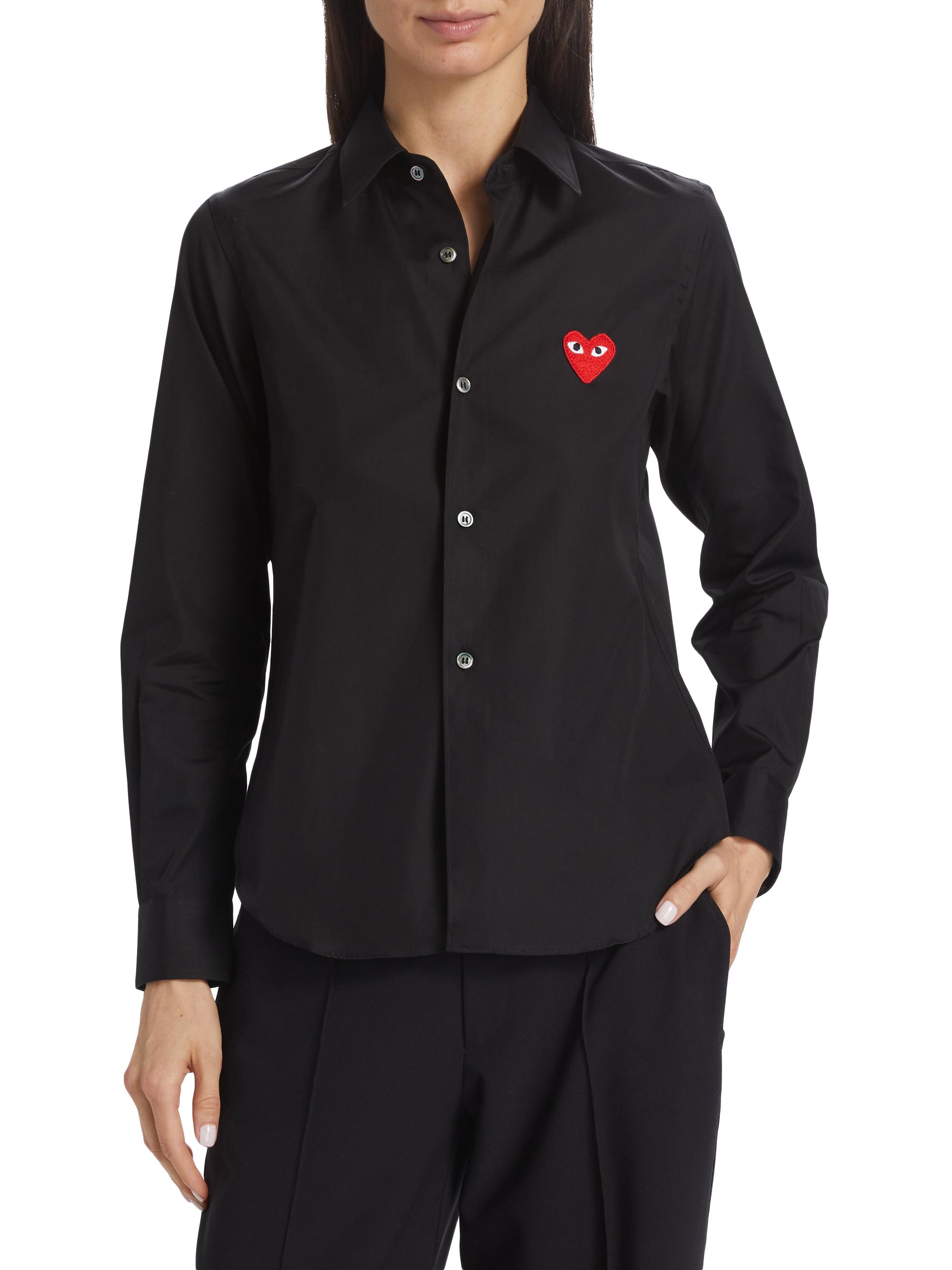 Comme des Garçons PLAY Heart Button Down Shirt Saks Fifth