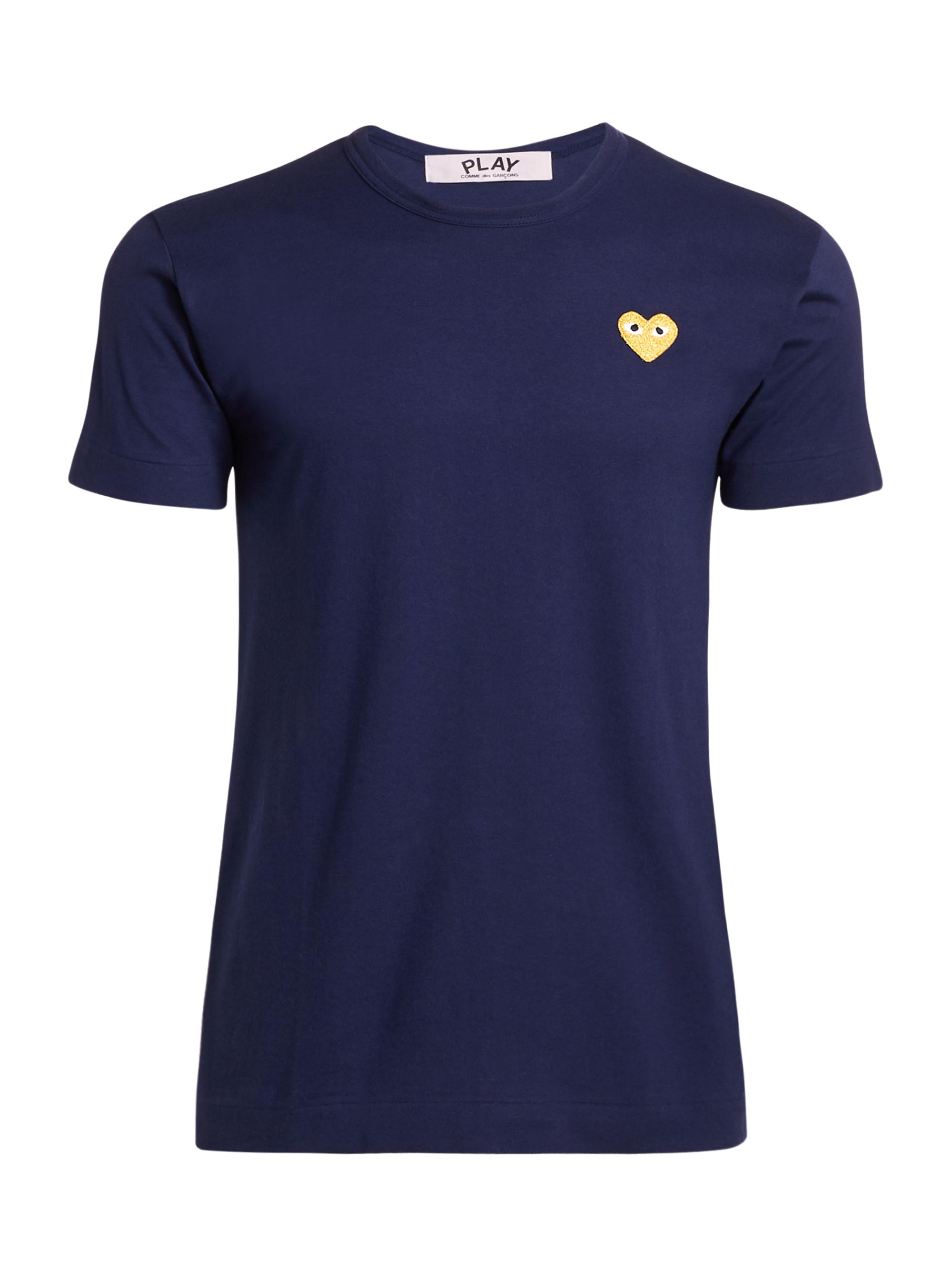 Comme des Garçons PLAY Women's Embroidered Heart T-Shirt - Navy