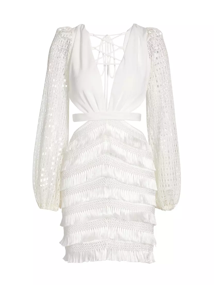 Jamila White Fringe Dress