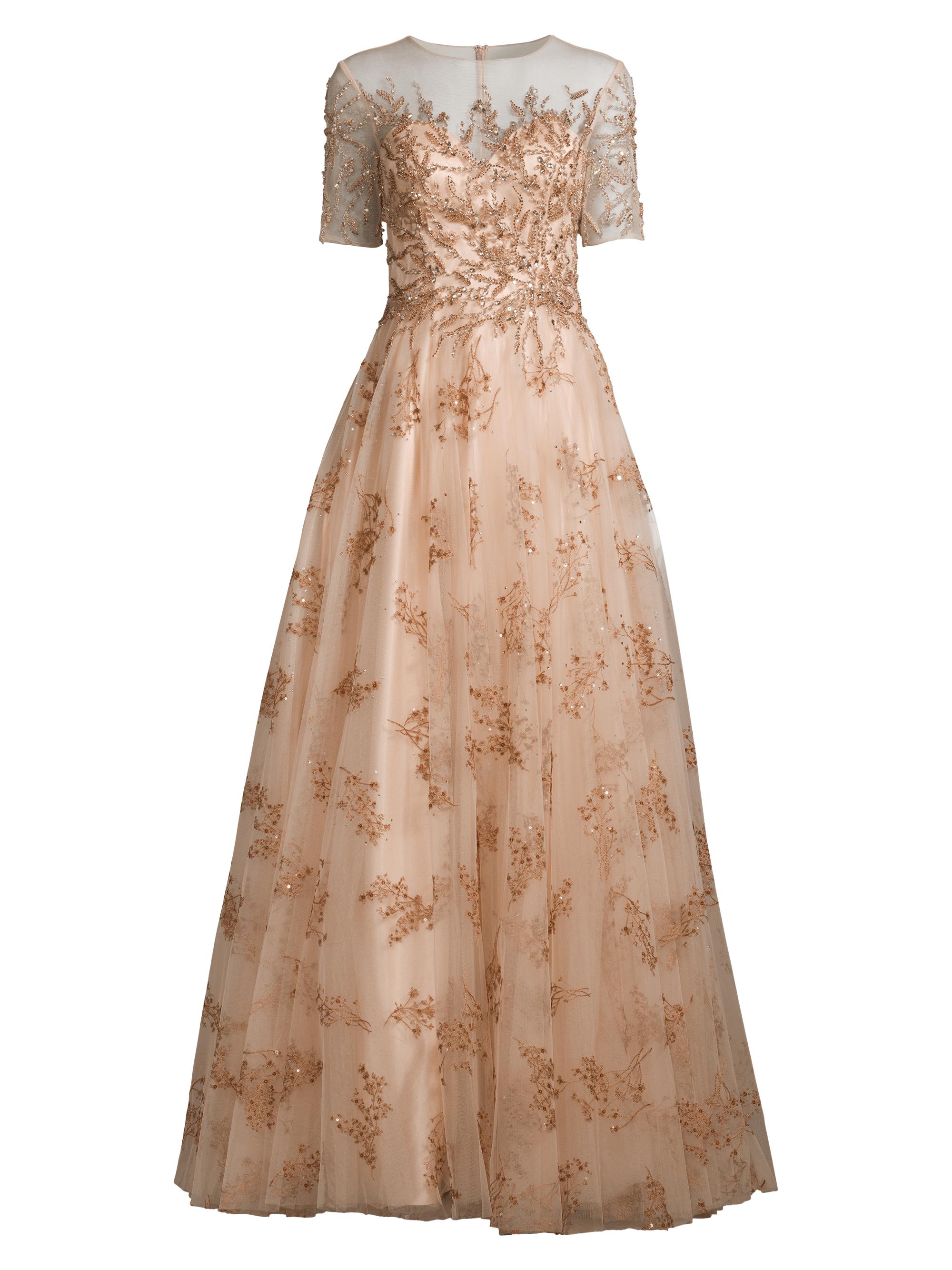 Mac Duggal Women's Beaded & Embroidered Illusion Ballgown - Champagne