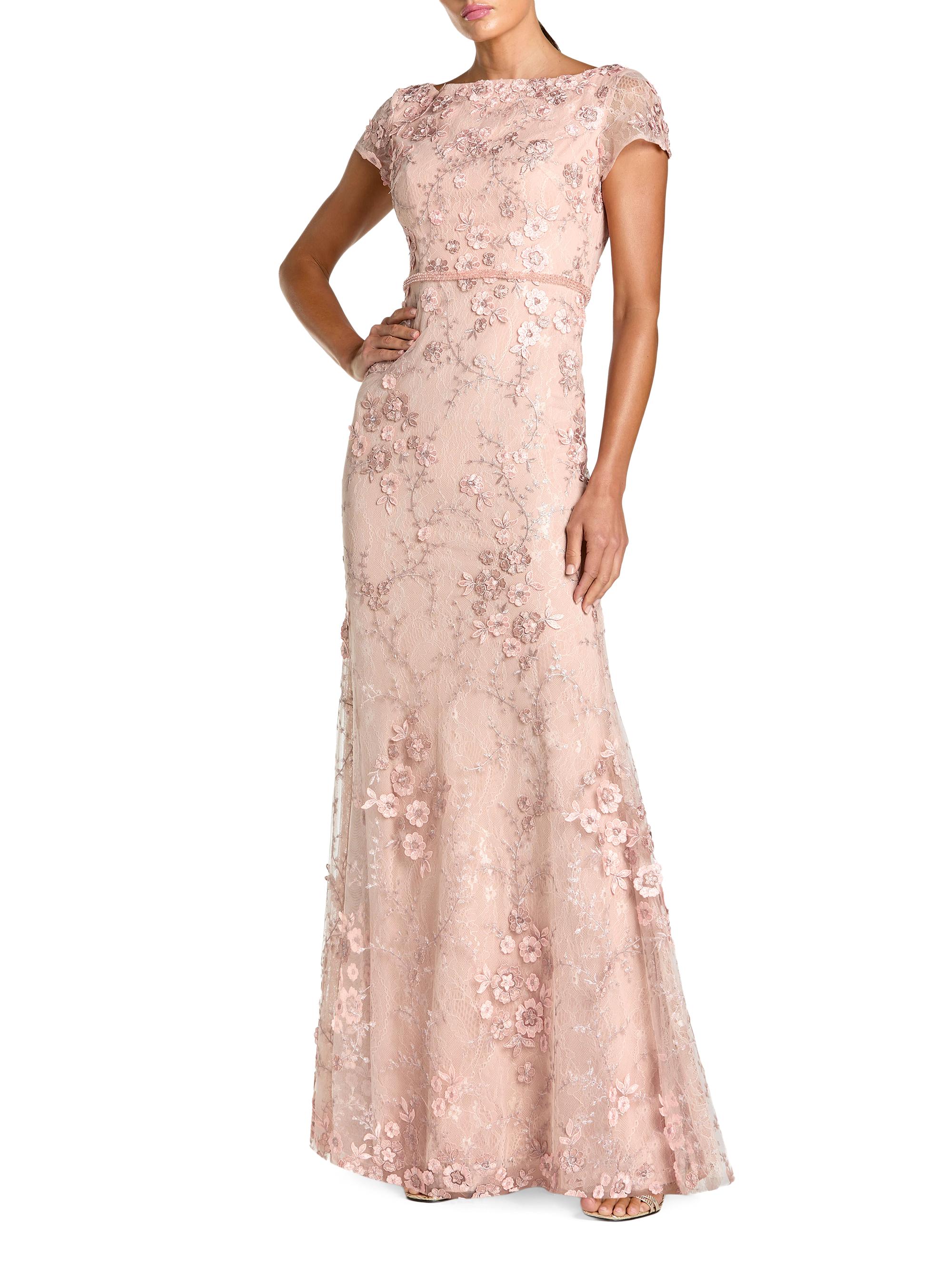 slim fit dress slacks Saks Fifth Avenue Metallic Lace Dress – Moore Vintage Archive main image 1