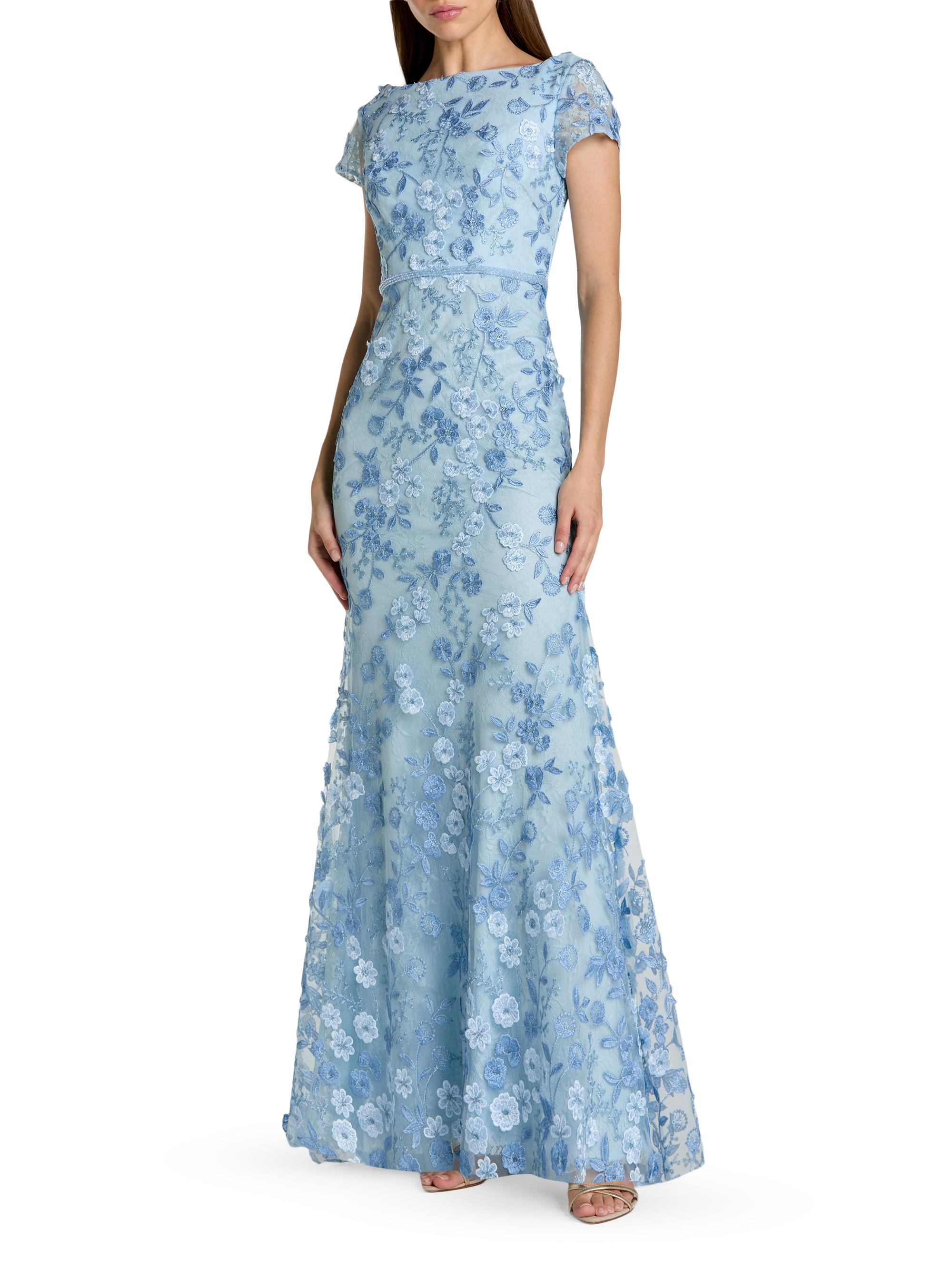 Mac Duggal Women's Beaded & Embroidered Lace Gown - Powder Blue