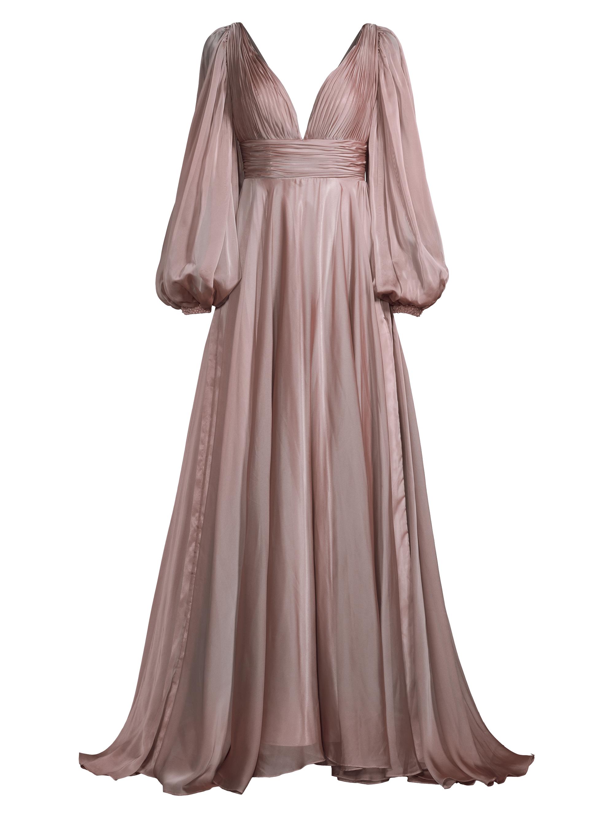 Mac Duggal Women's Pleated Tulle Gown - Mocha