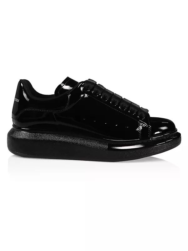 Shop Alexander McQueen Patent Leather Oversized Sneakers