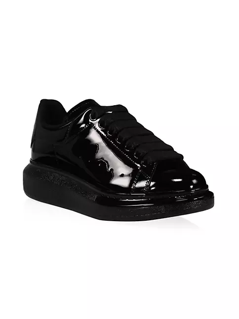 Alexander McQueen: Black Patent Oversized Sneakers