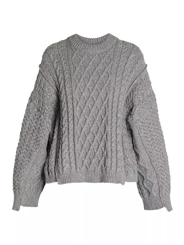 Aran-Stitch Oversized Sweater