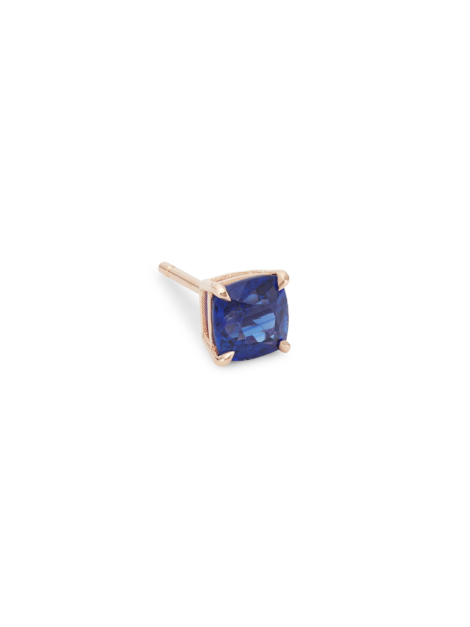 Anita Ko Women's 18K Rose Gold & Blue Sapphire Single Stud Earring - Rose Gold