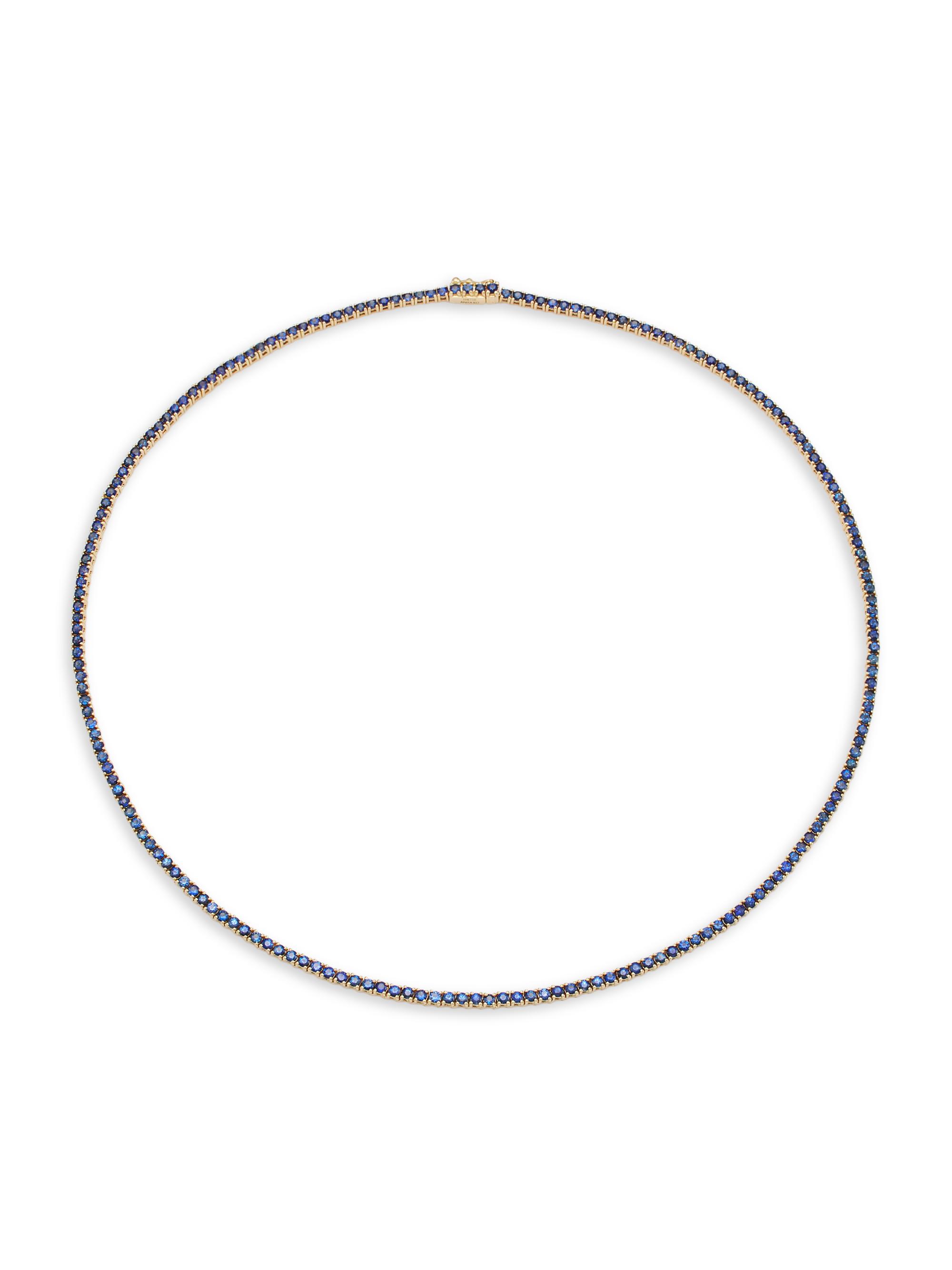 Anita Ko Women's Hepburn 18K Yellow Gold & Blue Sapphire Tennis Necklace - Yellow Gold
