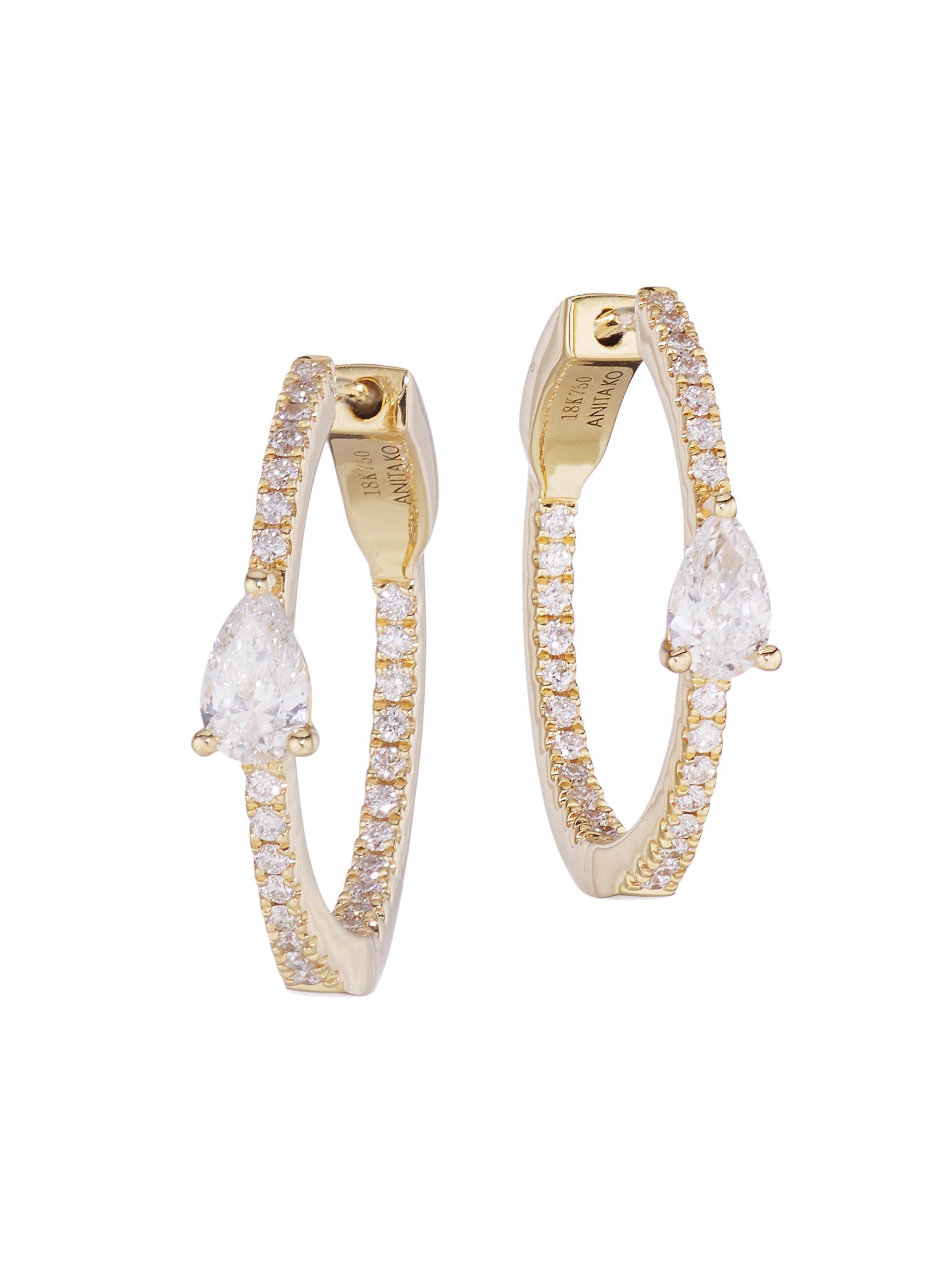 Anita Ko Women's 18K Yellow Gold & Diamond Hoop Earrings - Yellow Gold