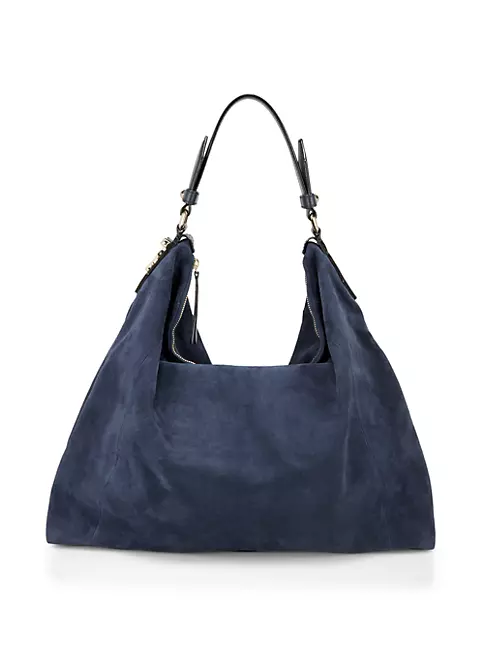 Slouchy Bag - Royal Blue Suede
