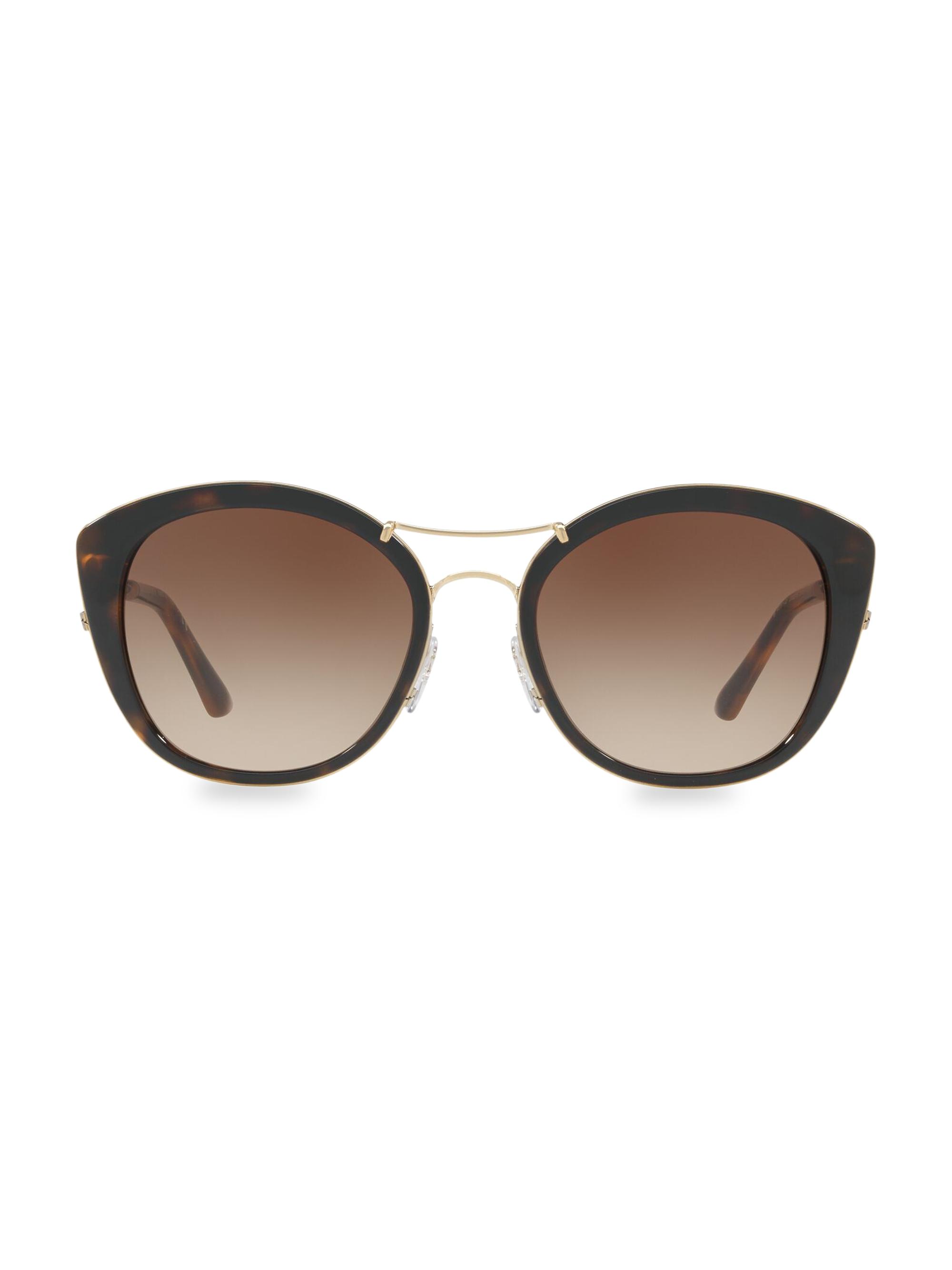 Burberry Women's 53MM Round Sunglasses - Dark Havana