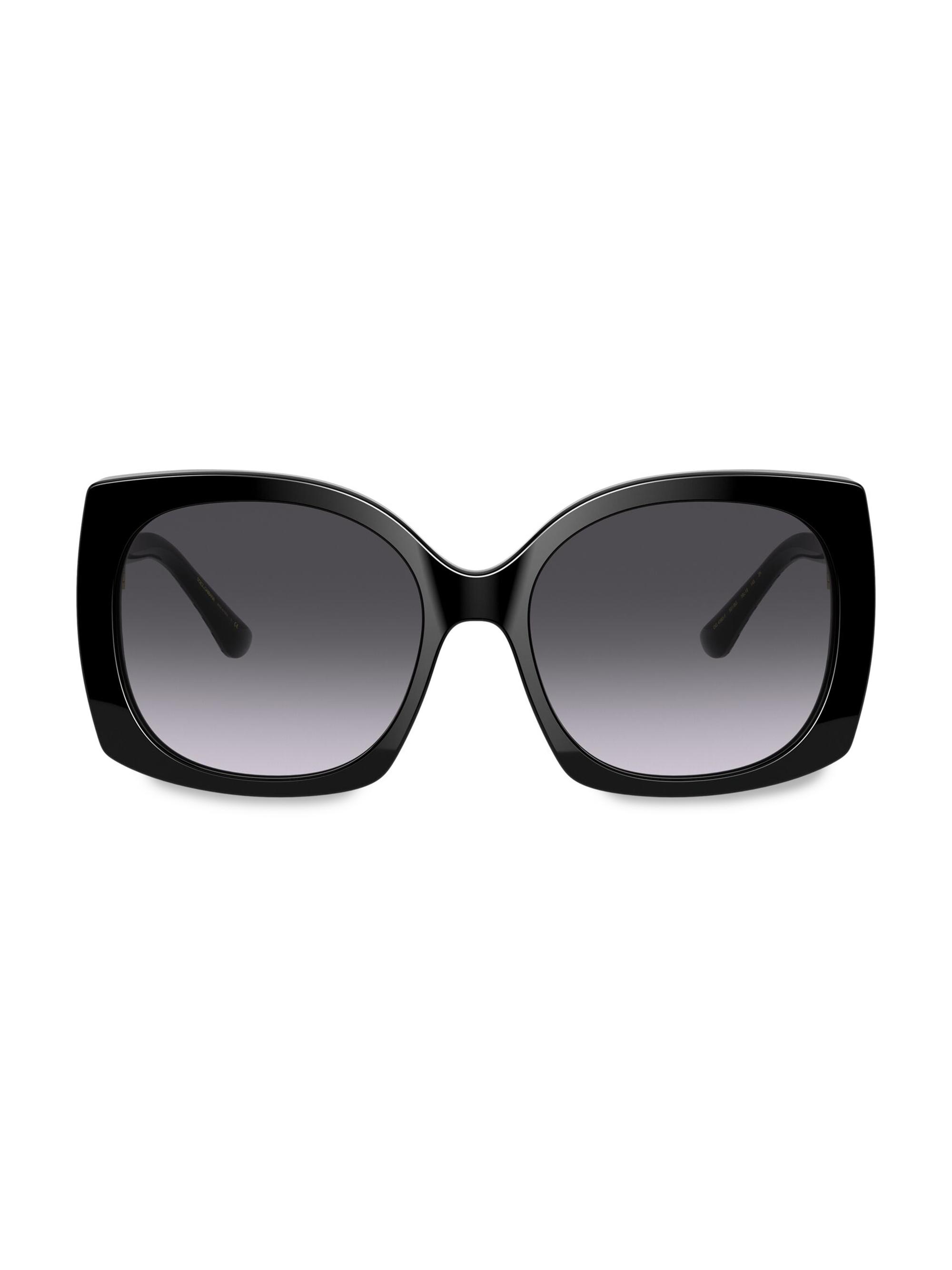 Dolce & Gabbana Women's 58MM Embossed Square Sunglasses - Black Flow