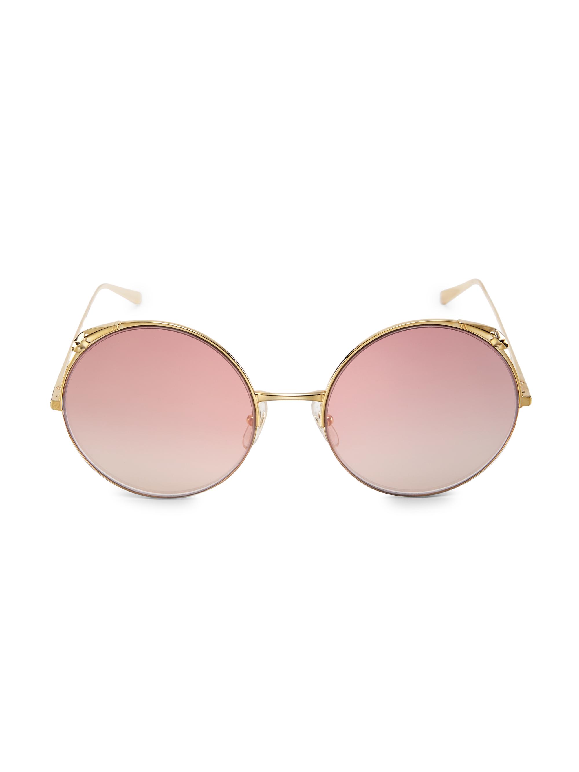 Cartier Women's 60MM Mirrored Round Sunglasses - Gold