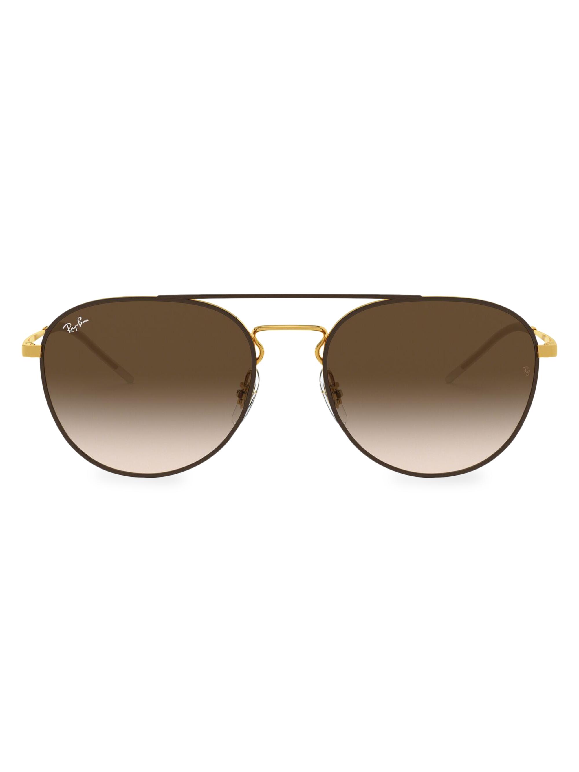 Ray-Ban Women's RB3589 55MM Aviator Sunglasses - Gold Brown