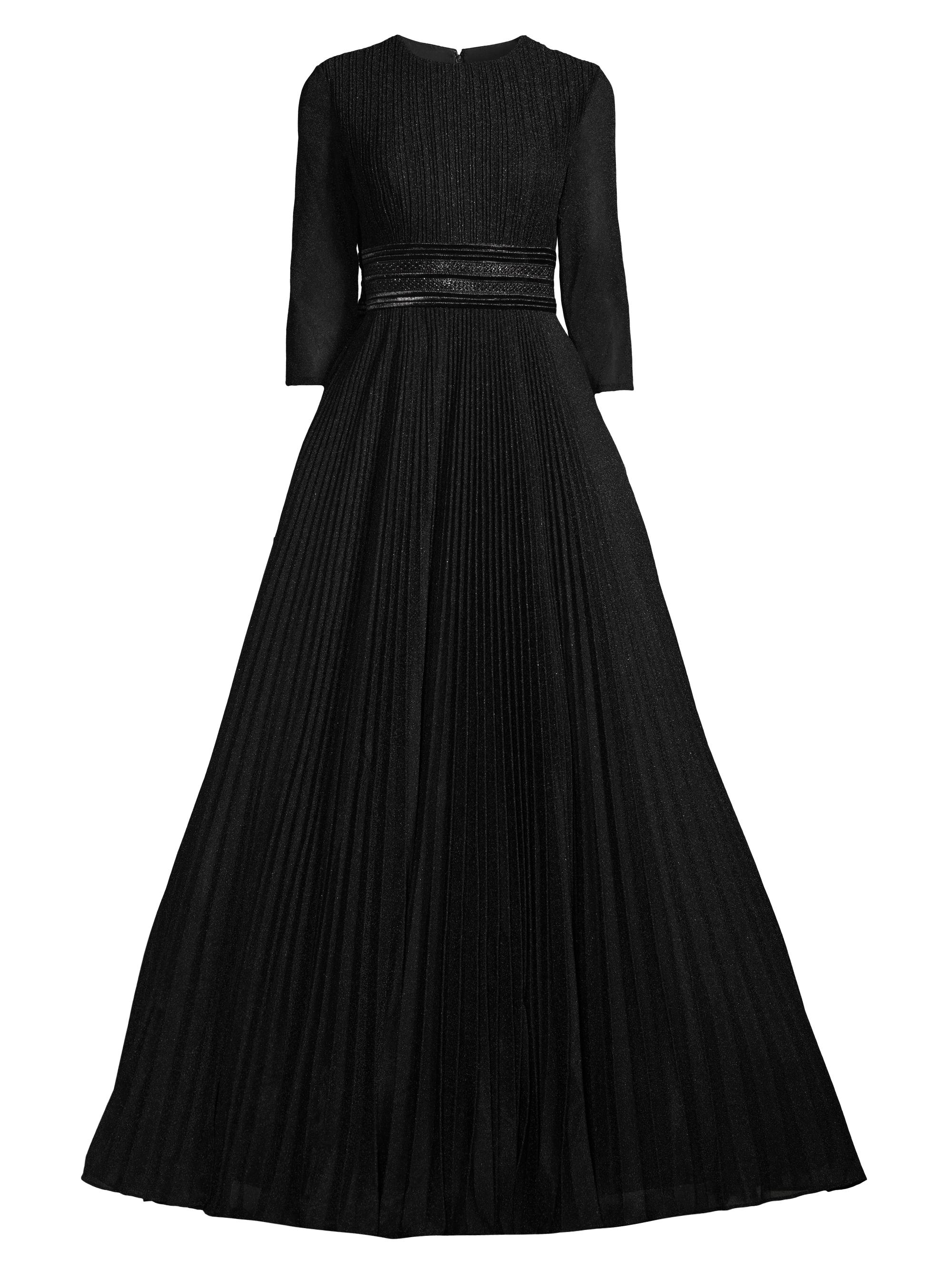 Mac Duggal Women's Shimmering Pleated A-Line Gown - Black