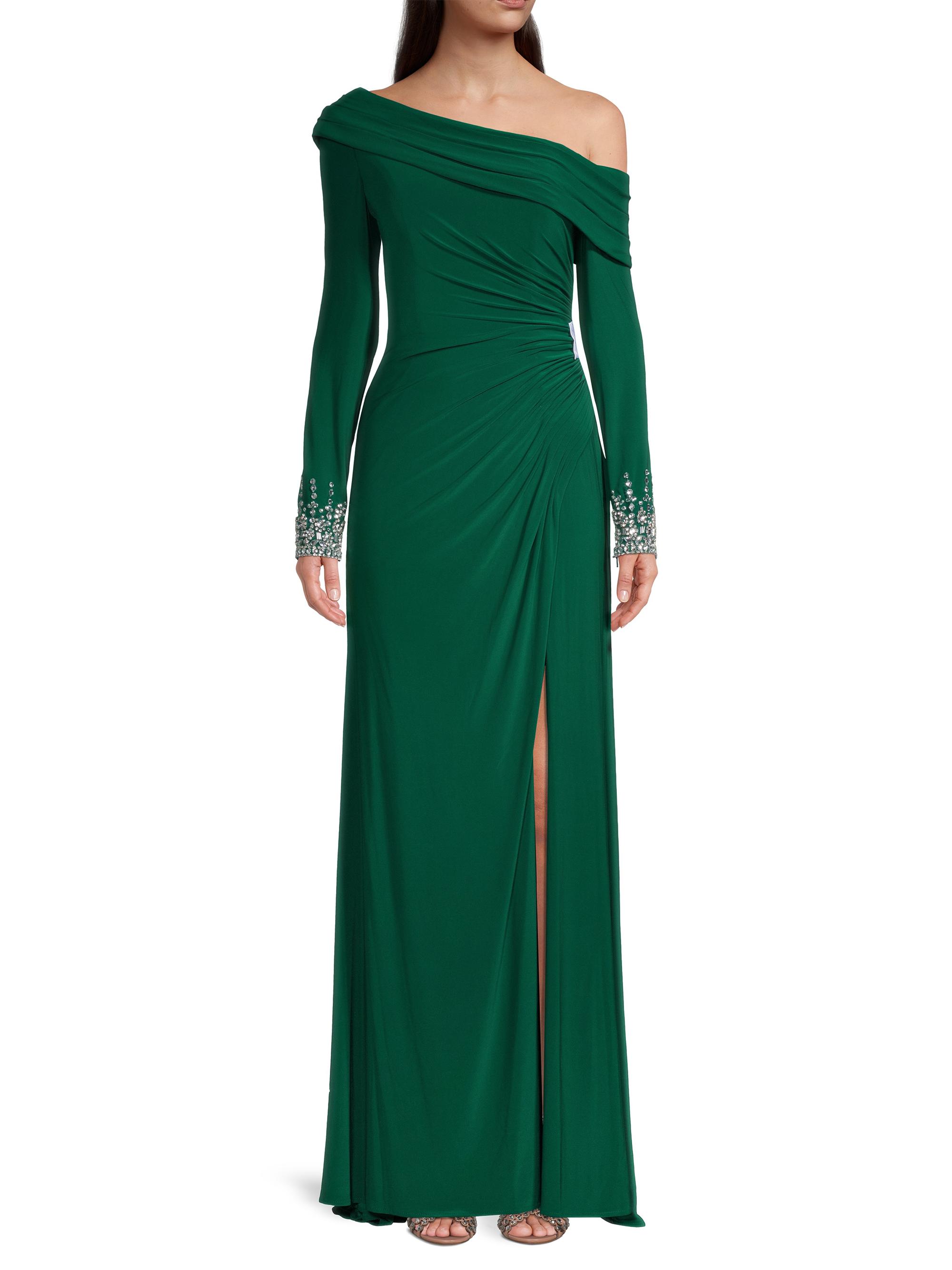 greek style evening dresses Coya Collection Draped Rhinestone Evening Dress – New Yorker's Apparel main image 0