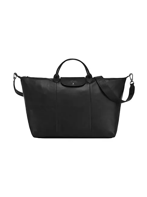  Longchamp Le Pliage Large Travel Bag, Black, 17.75 x