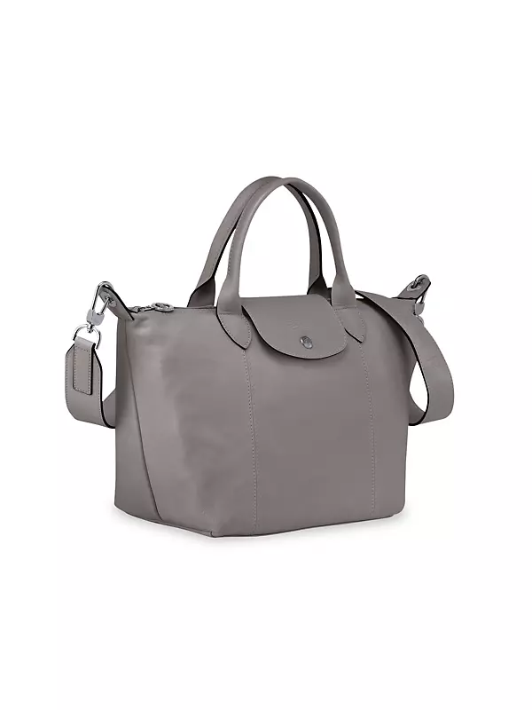 Longchamp Le Pliage Cuir Medium Handbag with Shoulder Strap