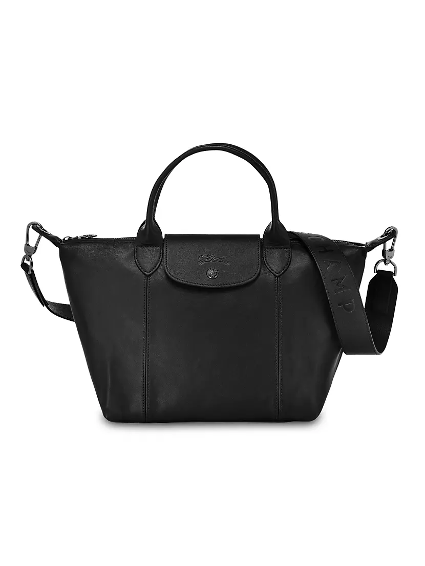 Longchamp Le Pliage Cuir Medium Handbag with Strap - ShopStyle Satchels &  Top Handle Bags