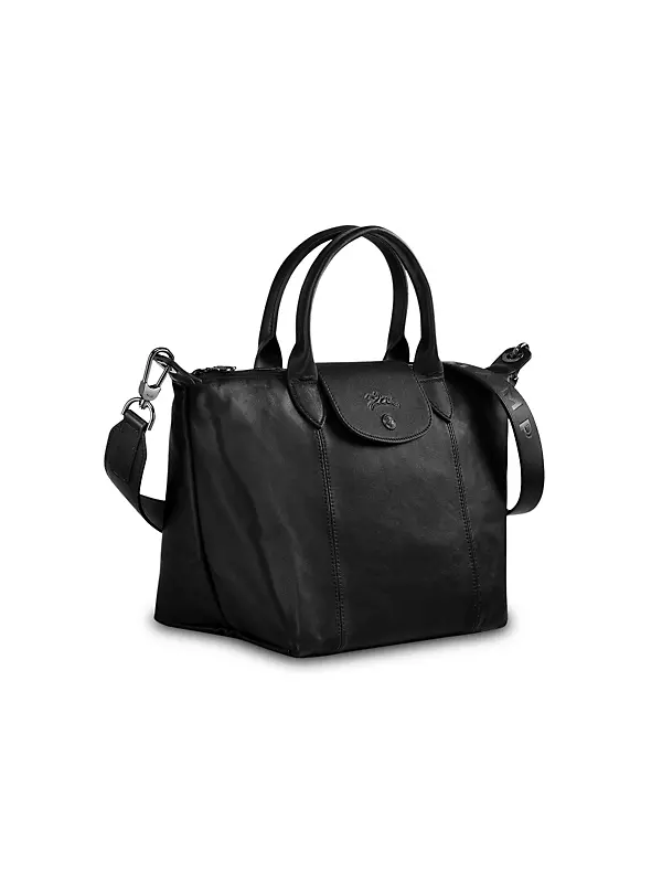 Le Pliage Cuir Medium Handbag with Strap