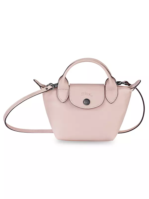 Longchamp Le Pliage Cuir Small Leather Crossbody ~NWT~ Ivory Tiny Size  671194810944