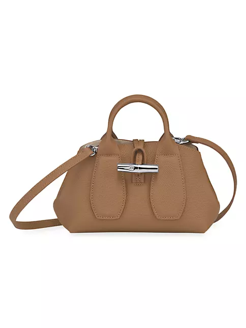 LONGCHAMP Medium Roseau Leather Top Handle Bag