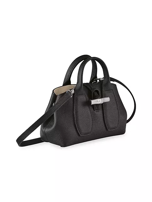 Longchamp Small Roseau Top Handle Bag - Black for Women