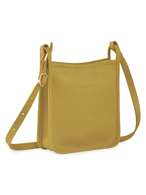 Women's Yellow Grained Leather Mini crossbody bag