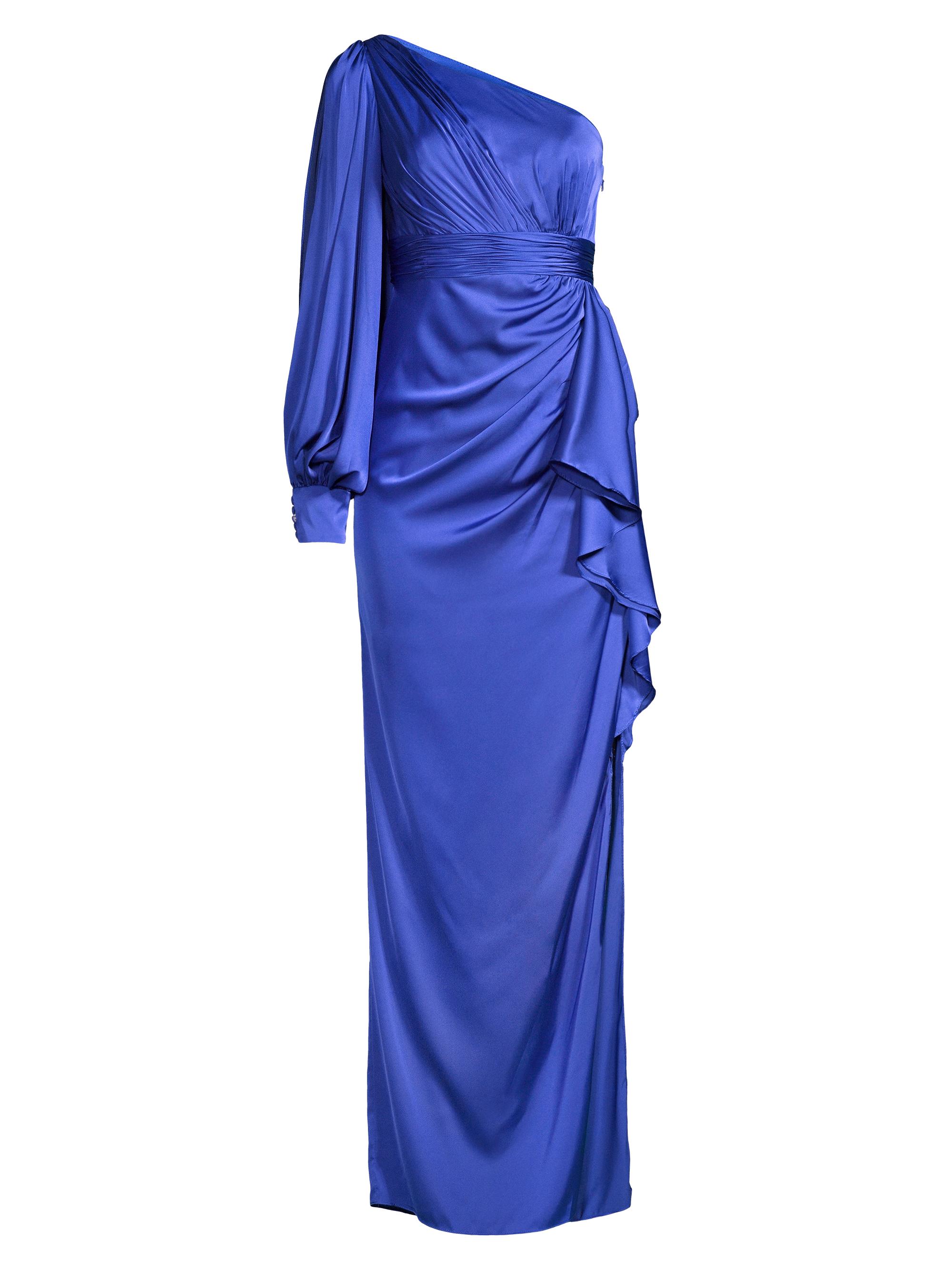 Mac Duggal Women's Asymmetric Empire Waist Gown - Sapphire