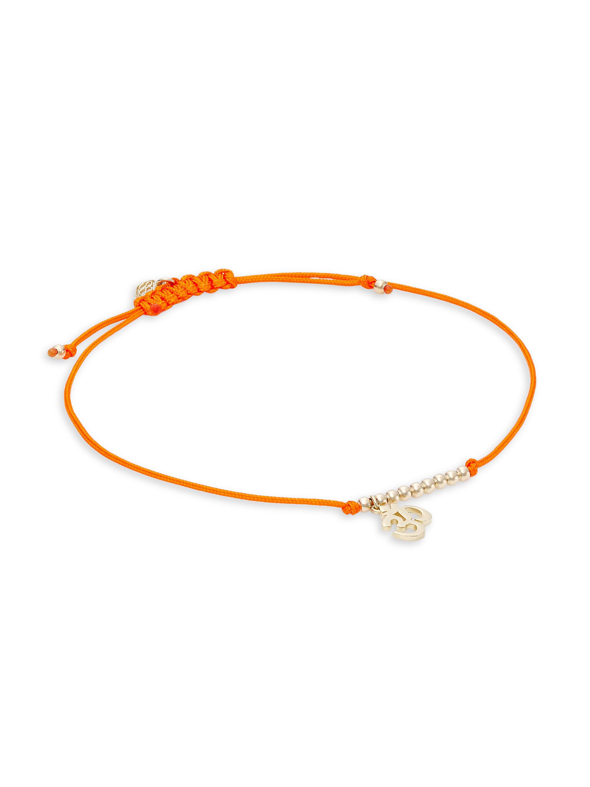 Sydney Evan Women's 14K Yellow Gold & Ohm Charm Tangerine Cord Bracelet - Orange Gold