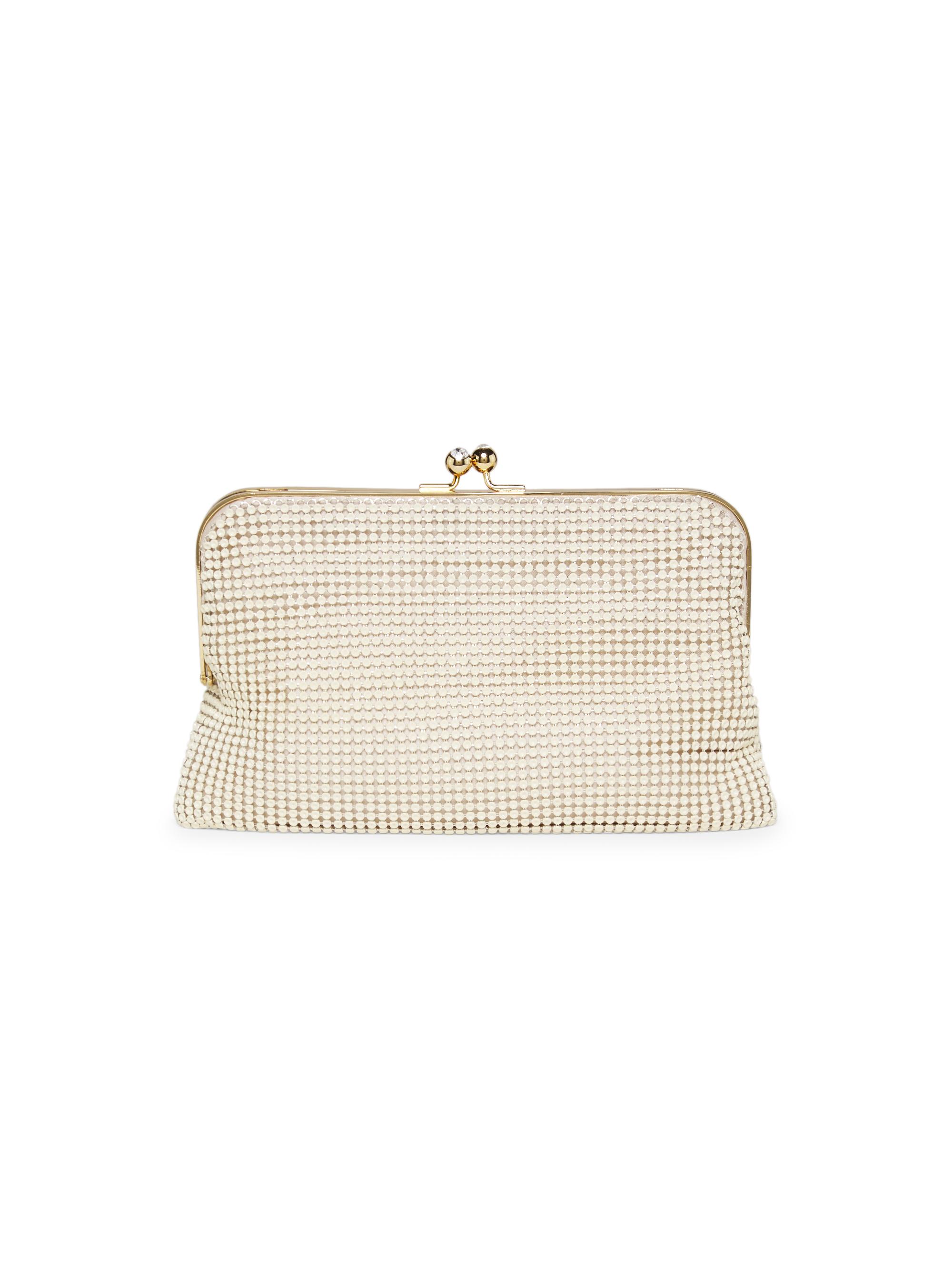 Whiting & Davis Women's Dimple Mesh Clutch - Gold