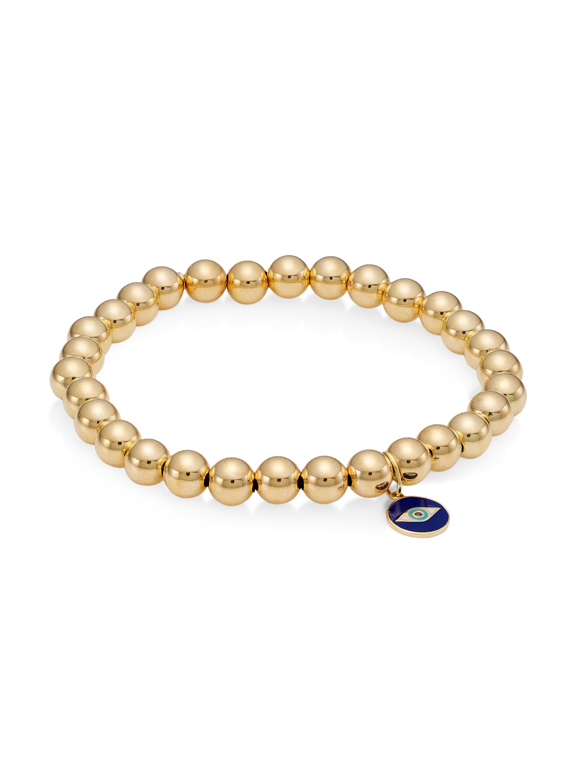 Sydney Evan Women's 14K Yellow Gold Tiny Evil Eye Medallion Bracelet - Yellow Gold