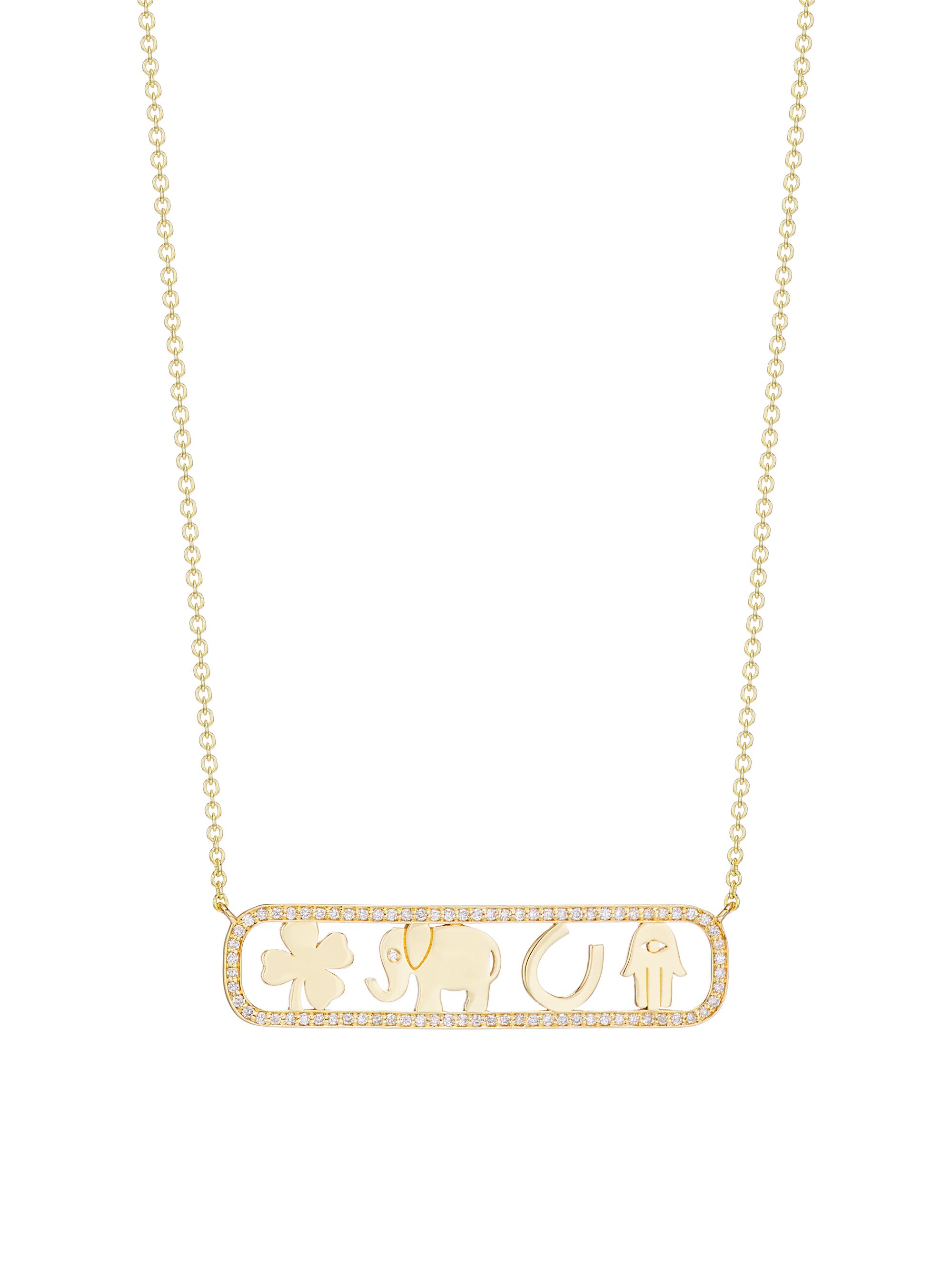 Sydney Evan Women's 14K Yellow Gold & Diamond Icon Bar Necklace - Gold