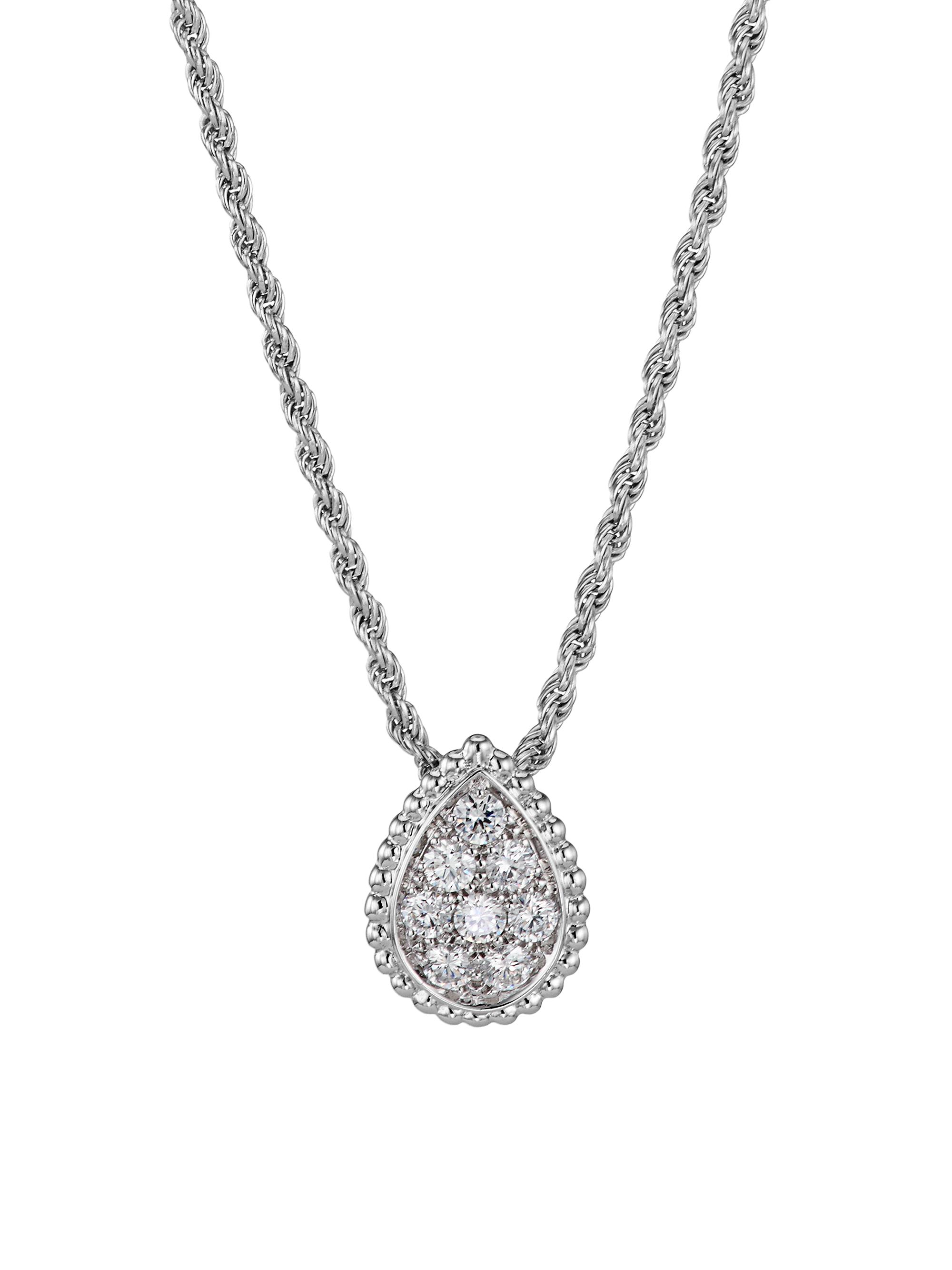 Boucheron Women's Serpent Bohème 18K White Gold & 0.32 TCW Diamond Pendant Necklace